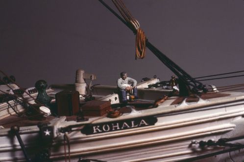 Miniature figures from the model of Kohala (built 1901; barkentine, 4m), 1984 April 25