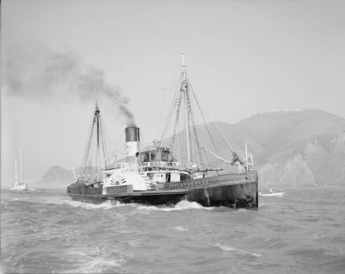 Sample photographs of Eppleton Hall (tugboat) arriving in San Francisco from Newcastle, England, March 24, 1970