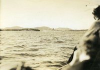 YACHT IN MOTION - MT. DESERT IN BACKGROUND