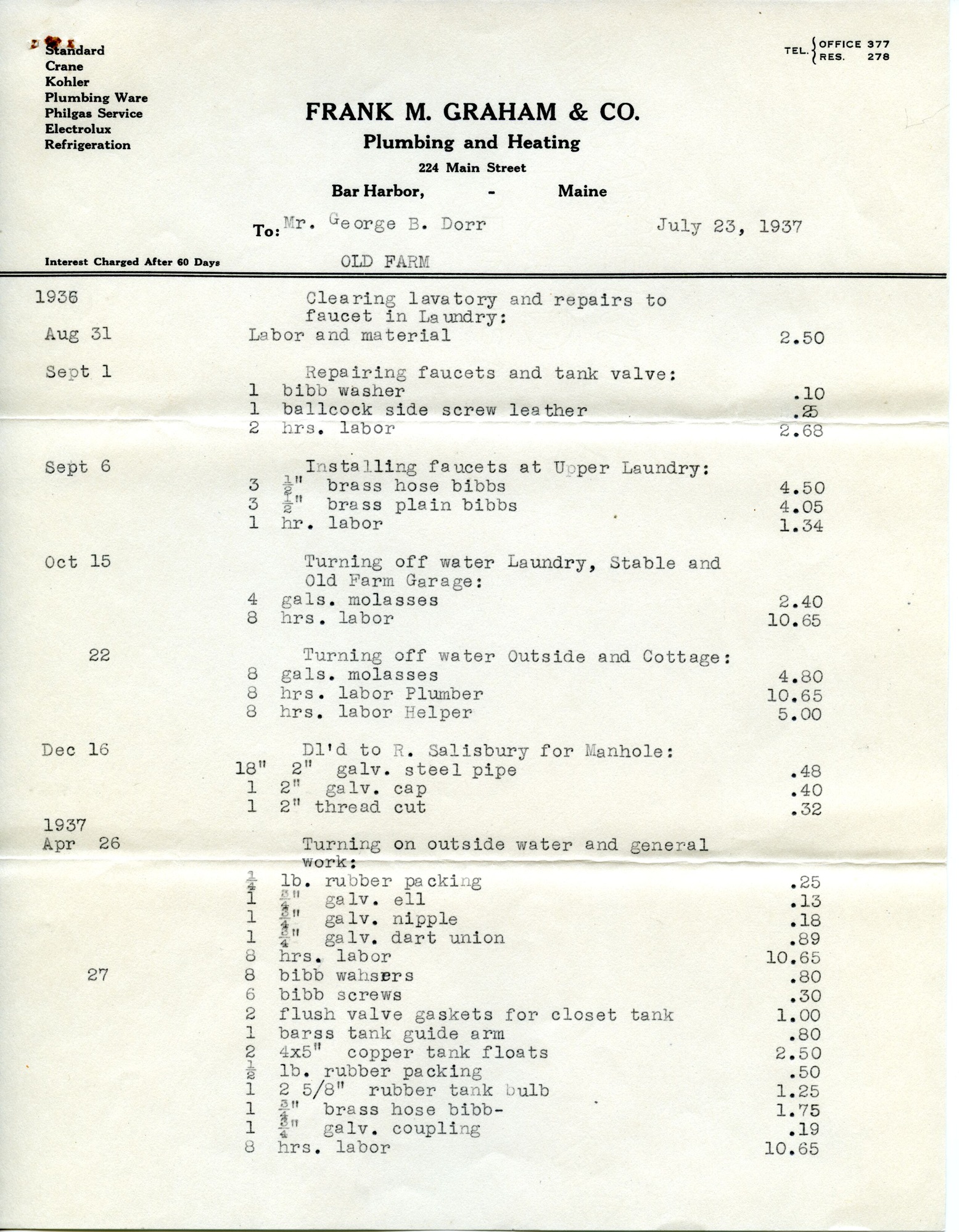 Receipt, Graham to Dorr, August 27, 1937 p.11.tif