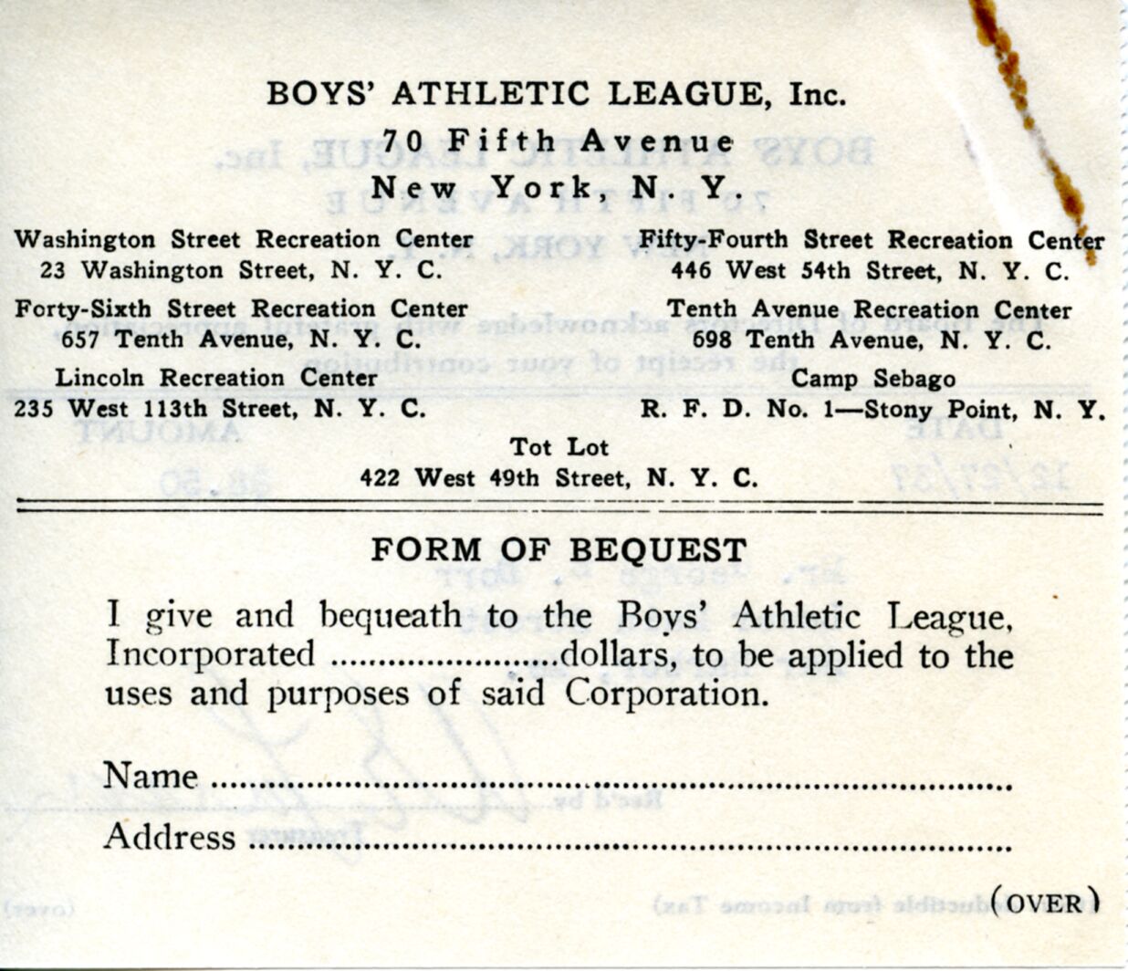 Donation, Boys' Athletic League, December 27, 1937 p.2.tif