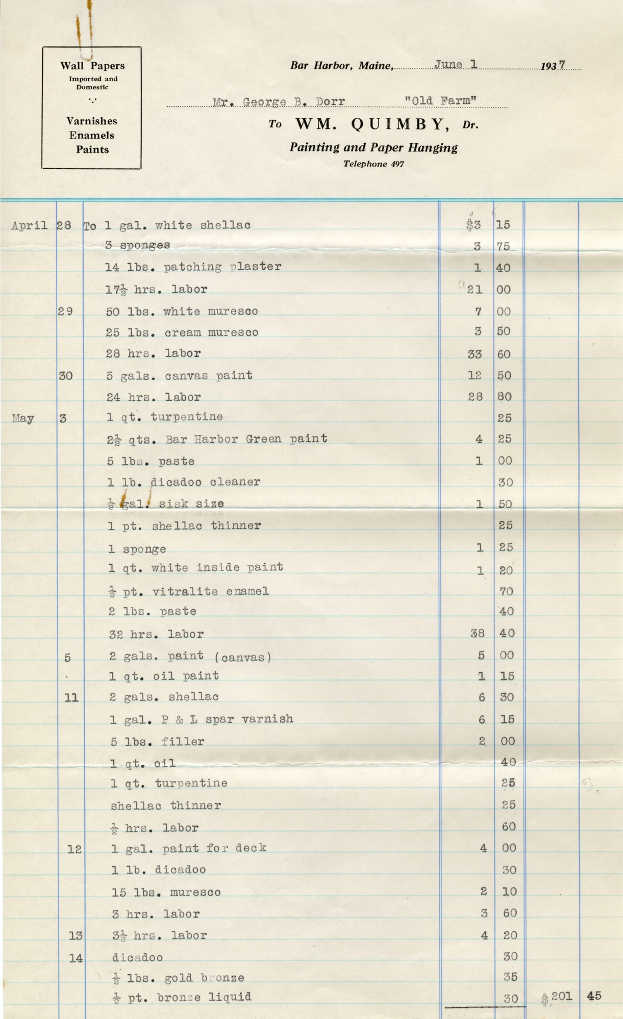 Receipt, Quimby to Dorr, June 5, 1937 p.3.tif
