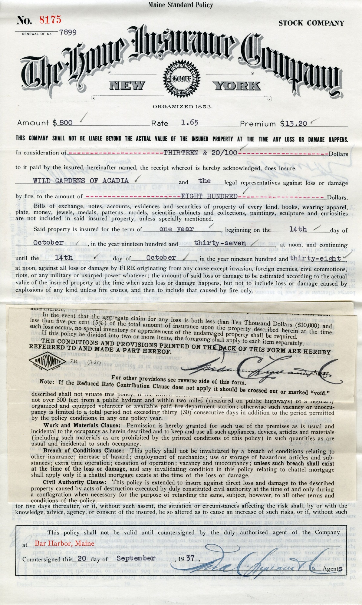 Contract, Lynam to Wild Gardens, October 14, 1937 p.2.tif
