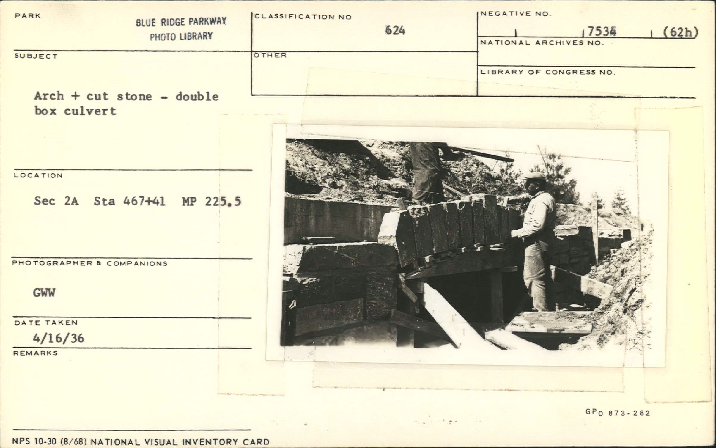 Arch and cut stone of double box culvert