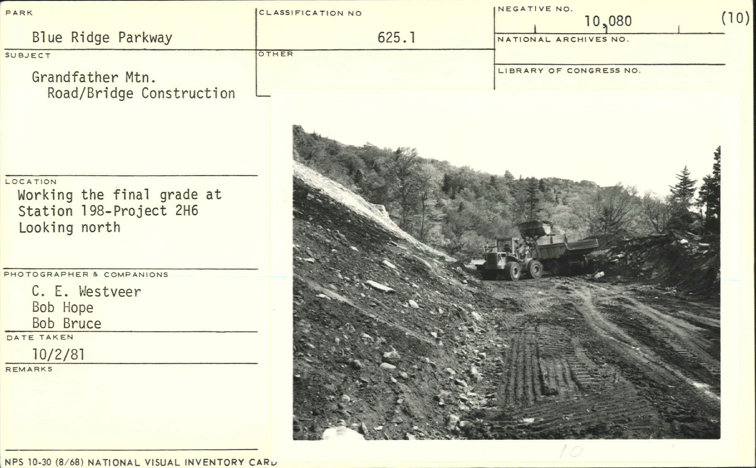 Working the final grade at Station 198, looking north