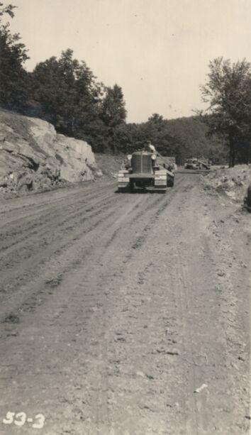 Backfilling rock cut at Station 720+00