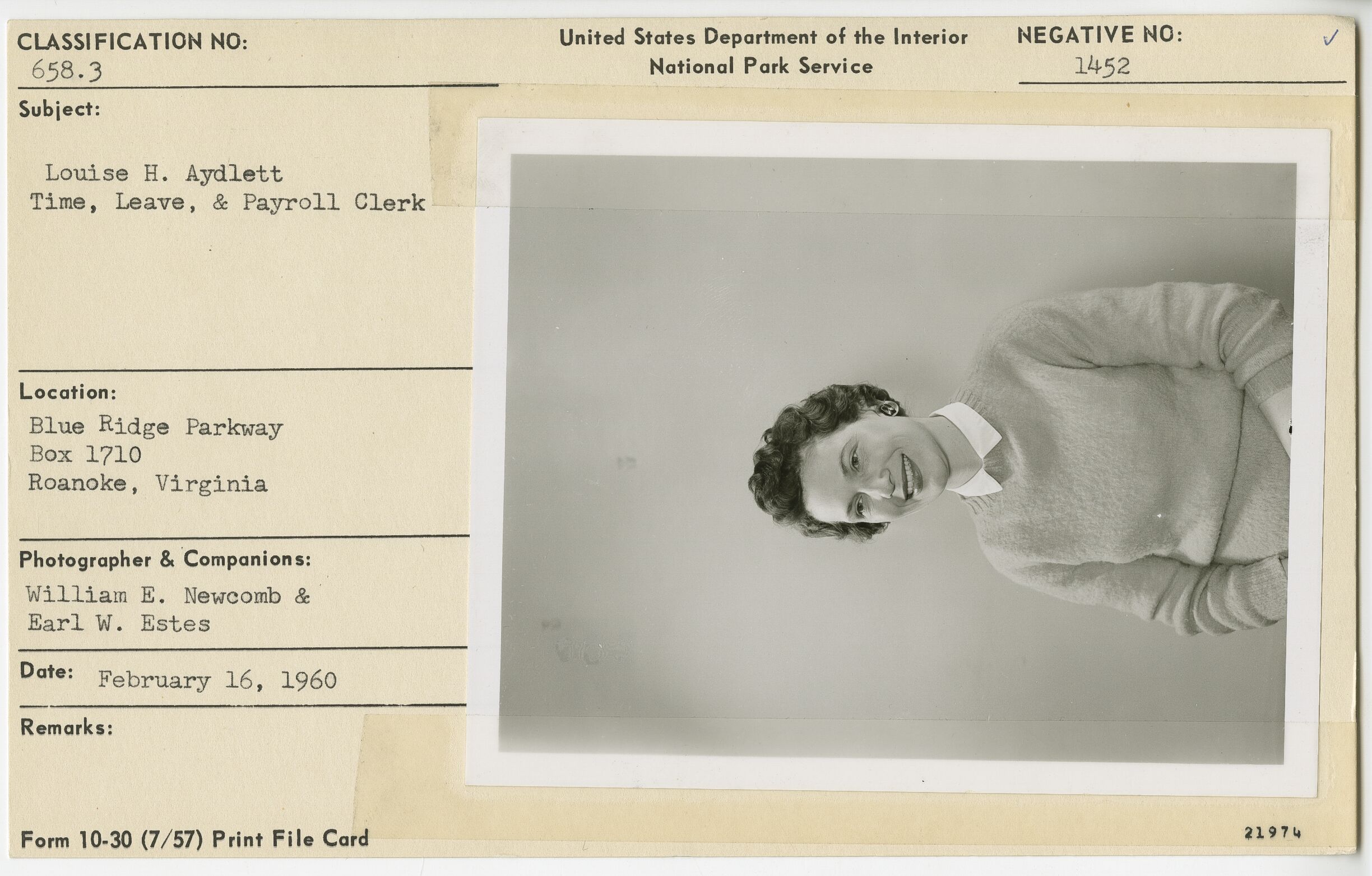 Louise H. Aydlett, Time, Leave & Payroll Clerk