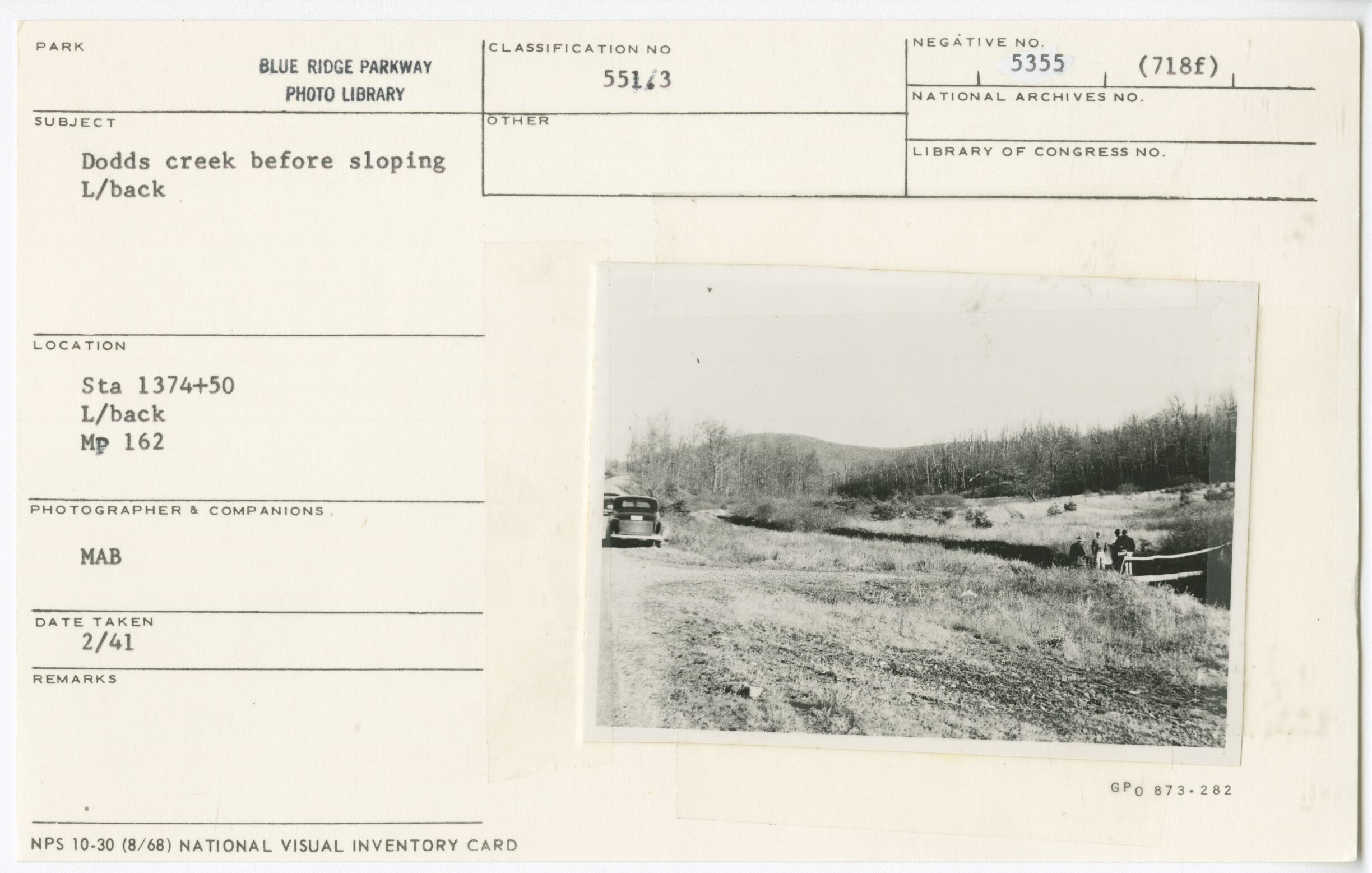 Dodds Creek before sloping