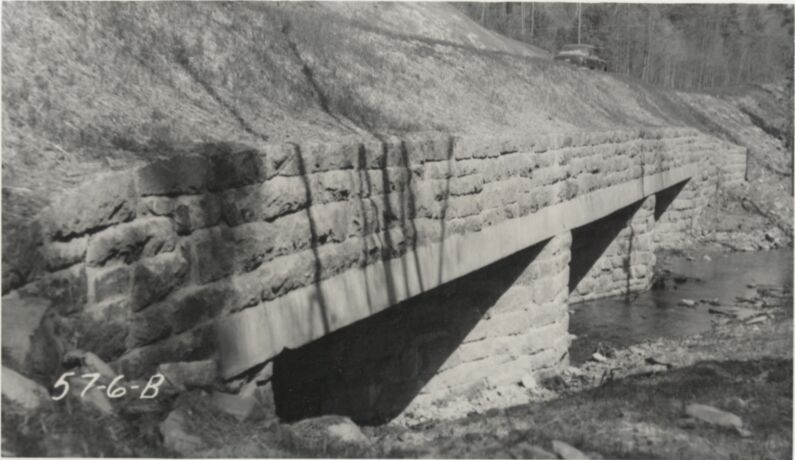 View west elevation of bridge, Station 523+05