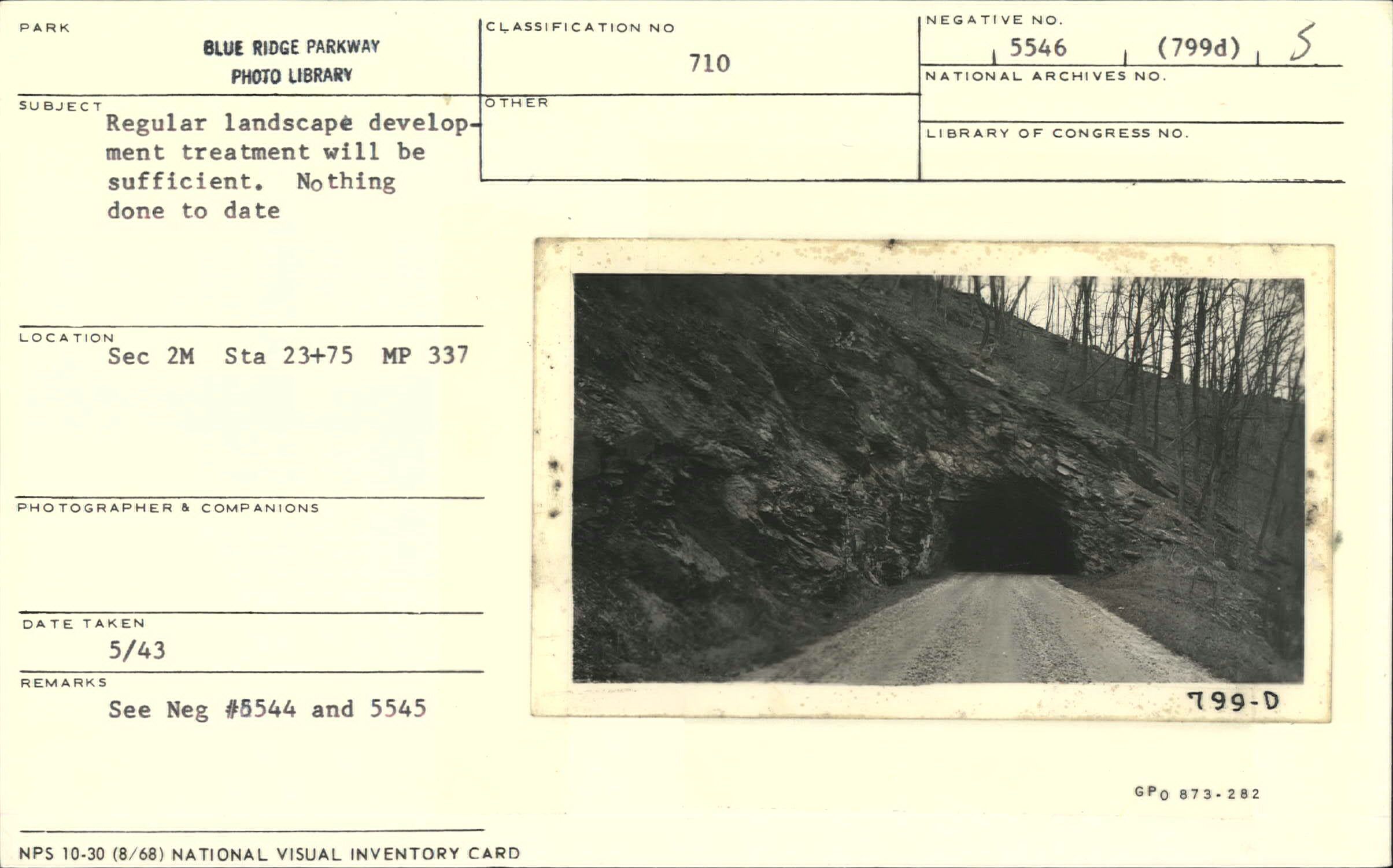 Regular landscape development shown around west portal of Wildacres Tunnel
