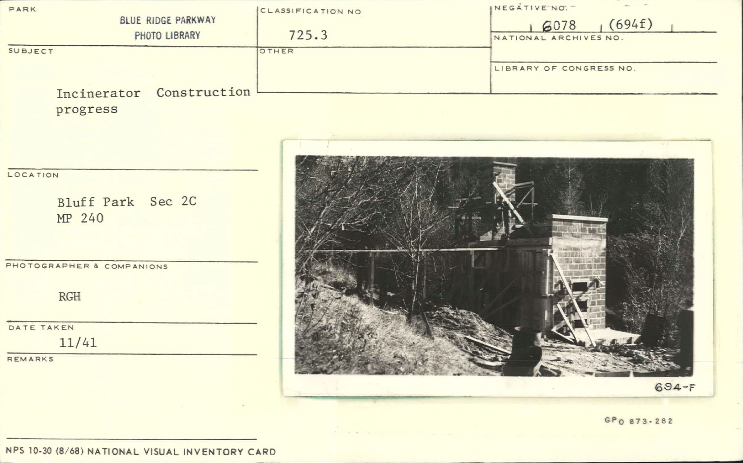 Incinerator construction showing progress