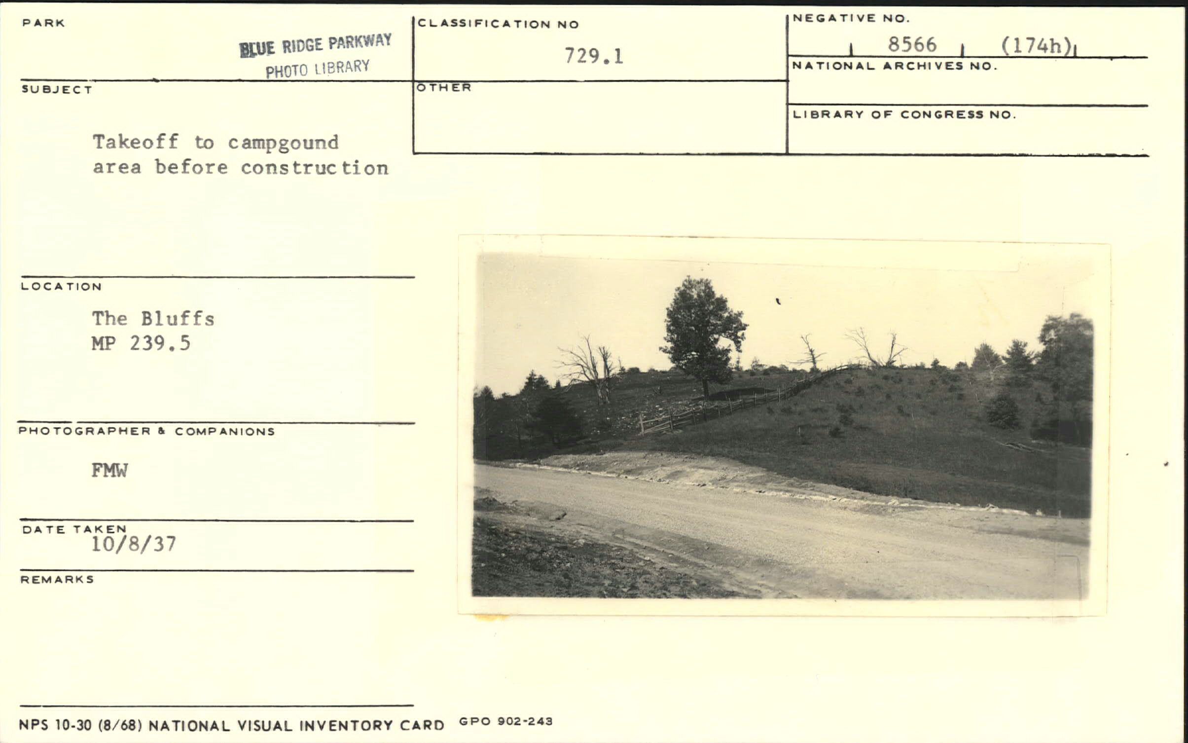 Takeoff to campground area before construction