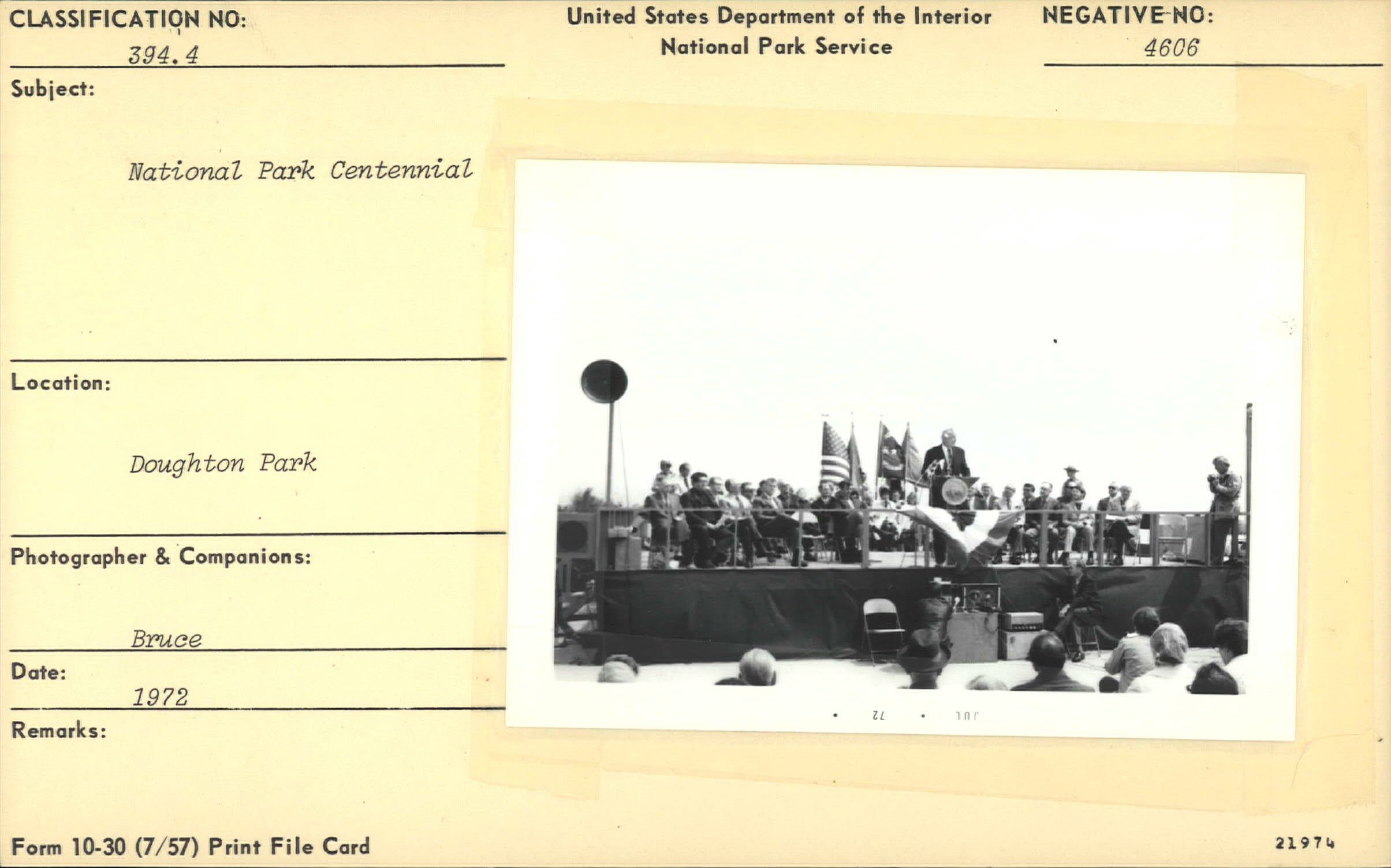 National Park Centennial celebration on stage