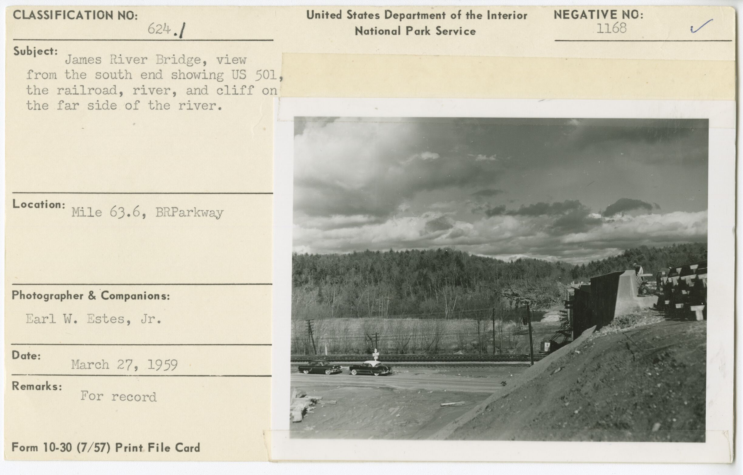 James River Parkway, view from the south end