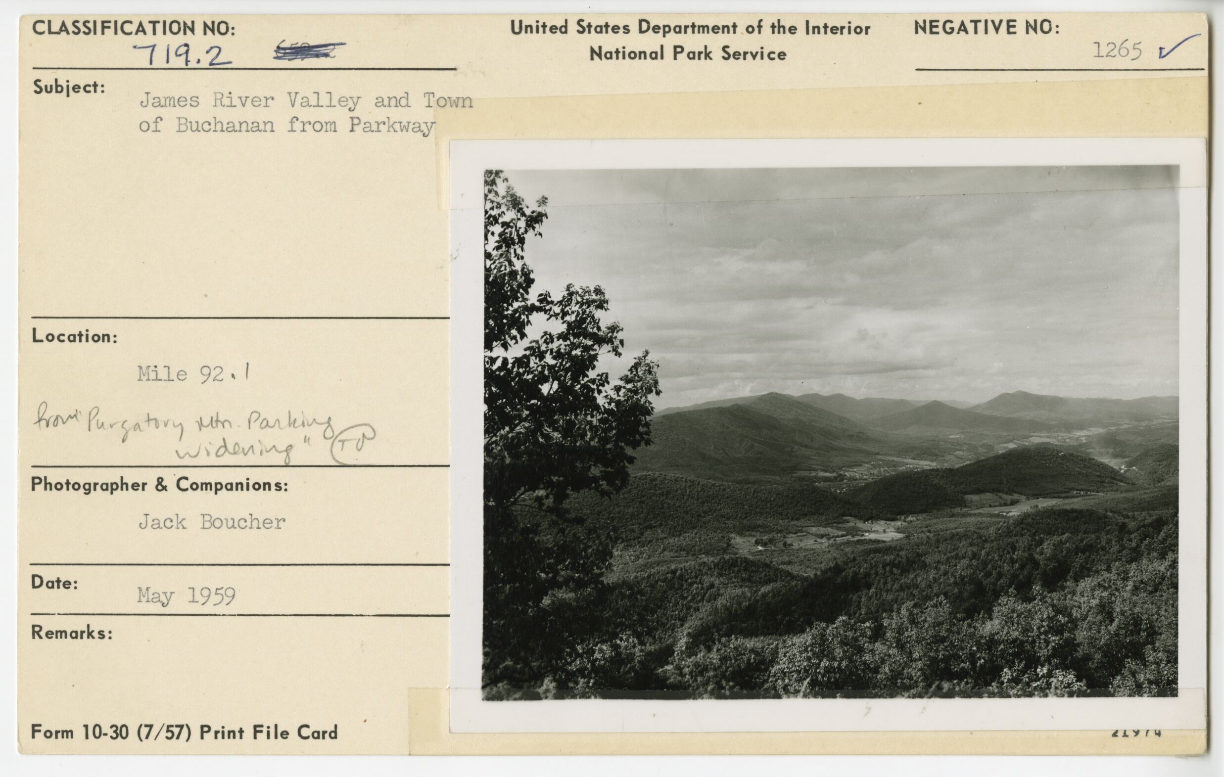 James River Valley and Town of Buchanan from Parkway