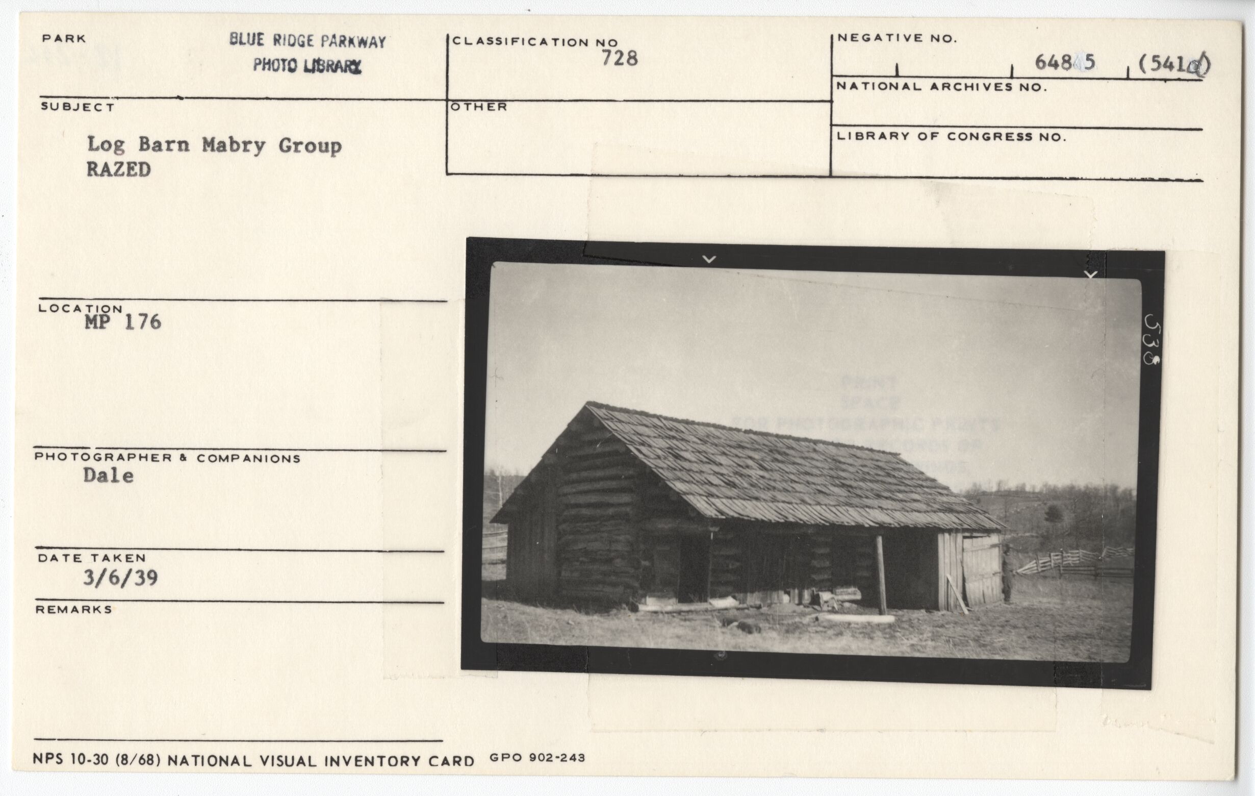 Log Barn (Mabry Group Razed)