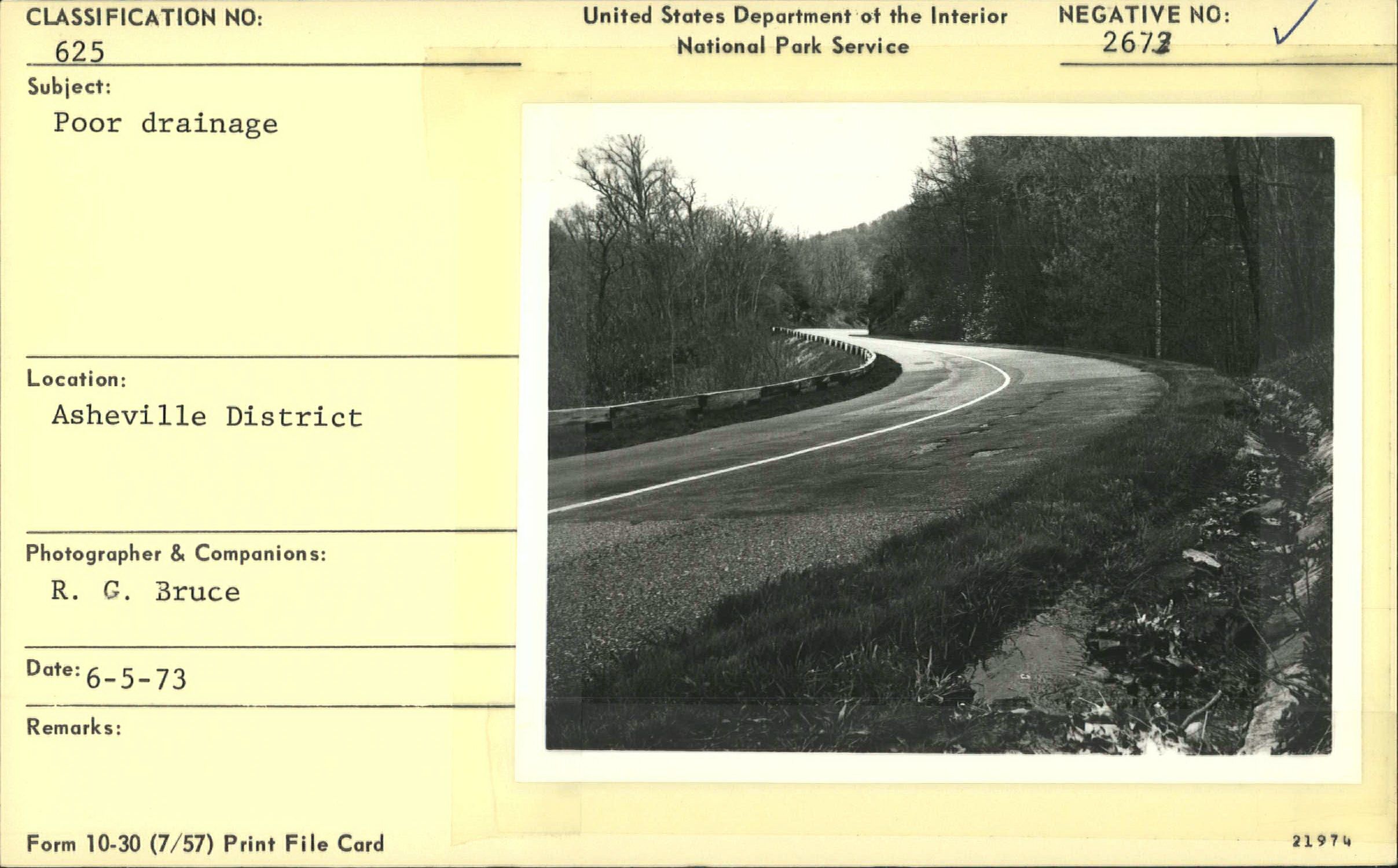 Poor drainage along Parkway