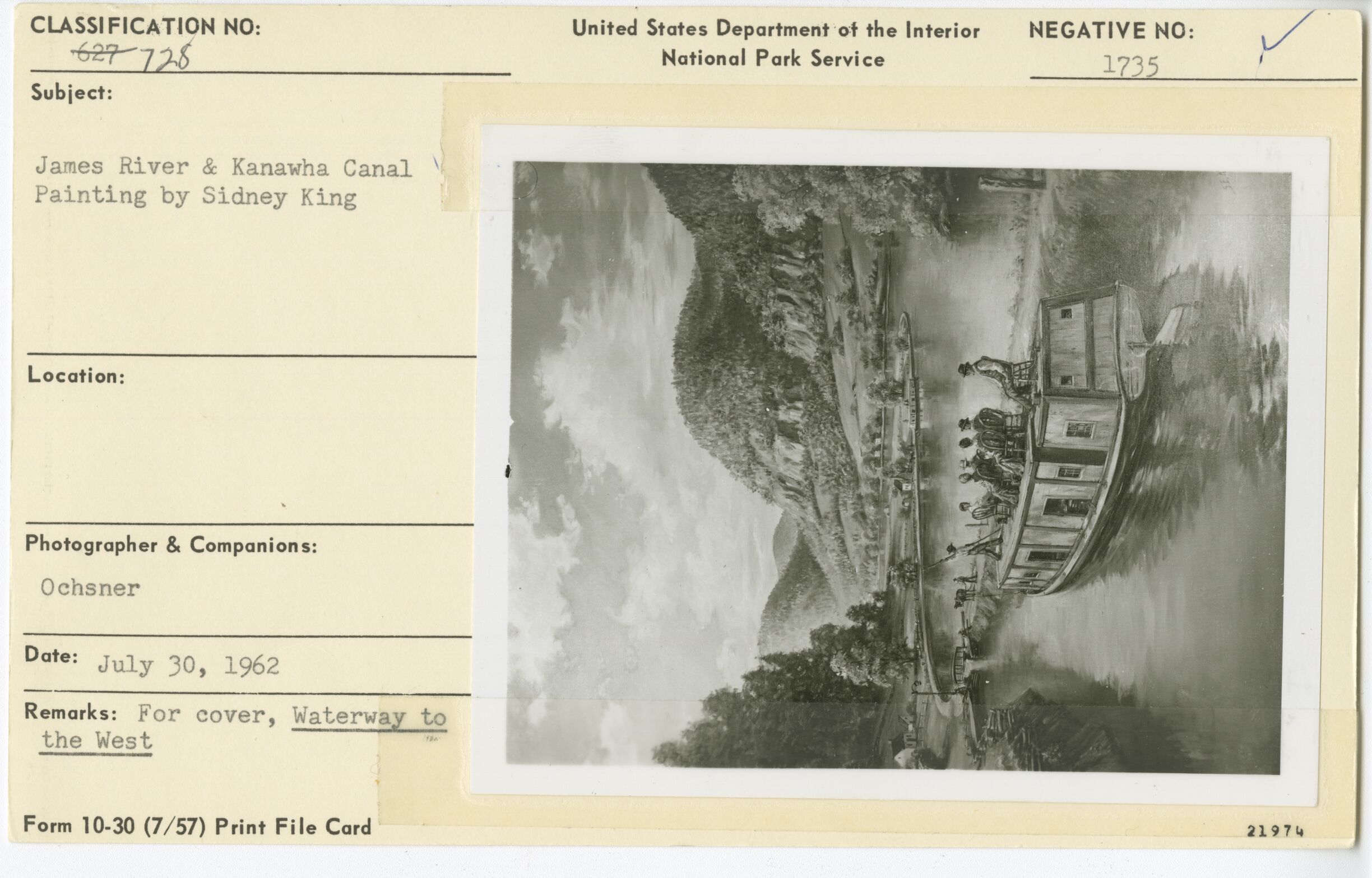 James River & Kanawha Canal, painting by Sidney King