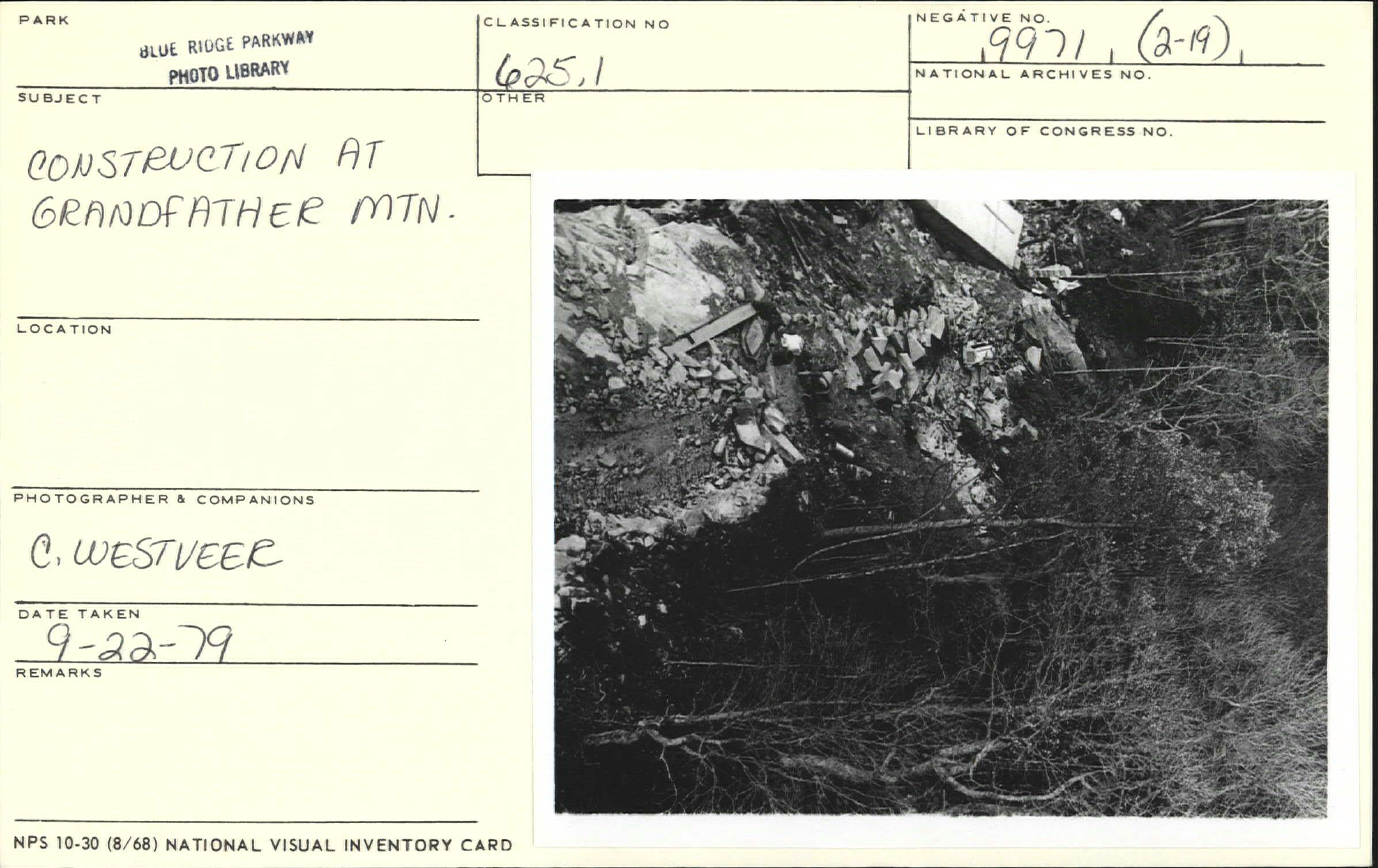 Aerial view of construction around Grandfather Mountain