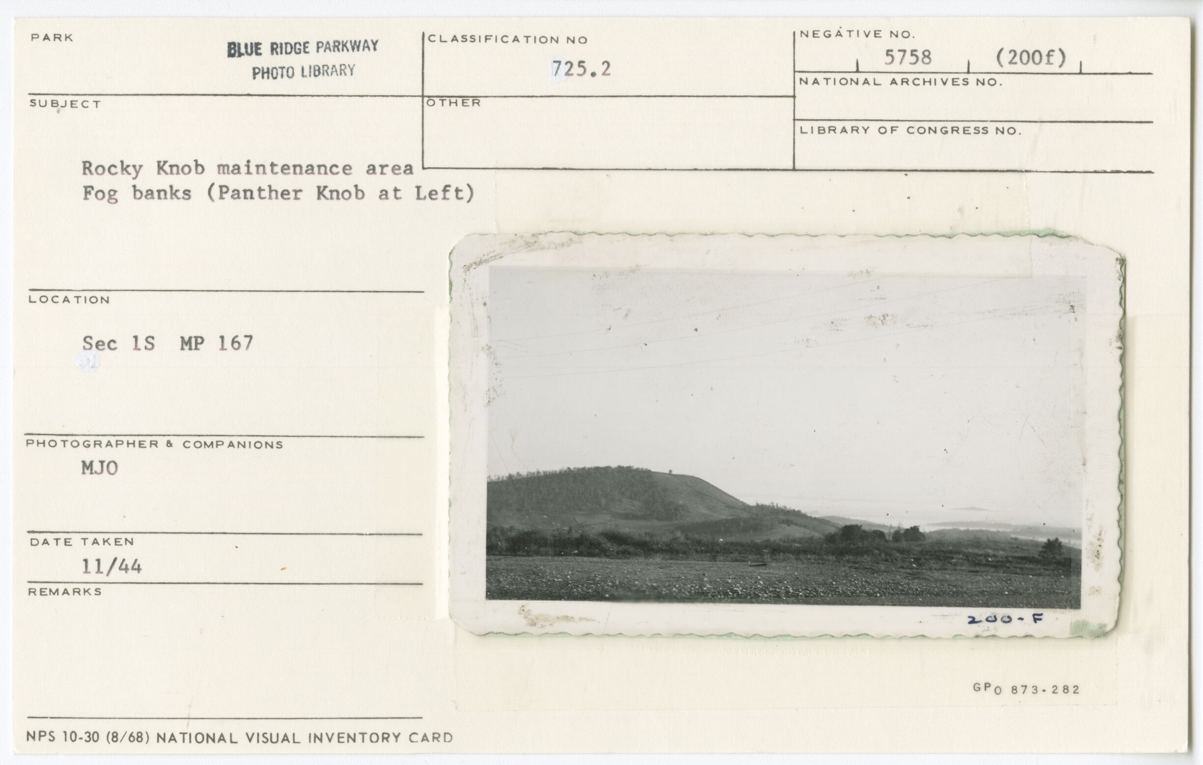 Rocky Knob Maintenance Area with Panther Knob at left