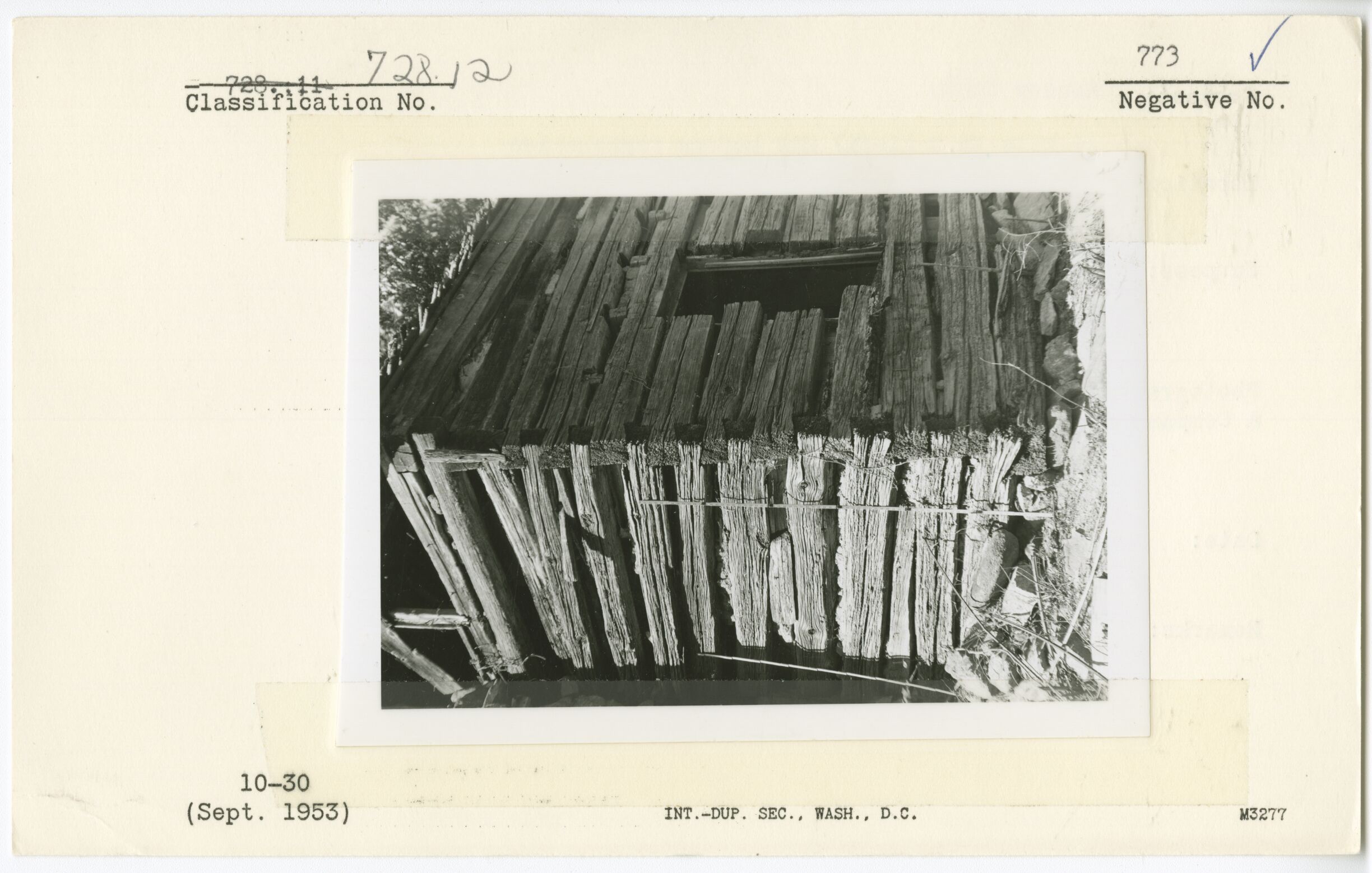 Detail of southeast corner of Ramsey Cabin