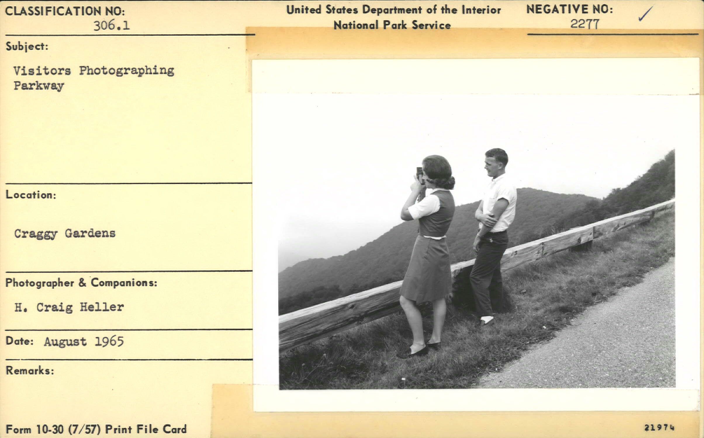 Visitors photographing the parkway