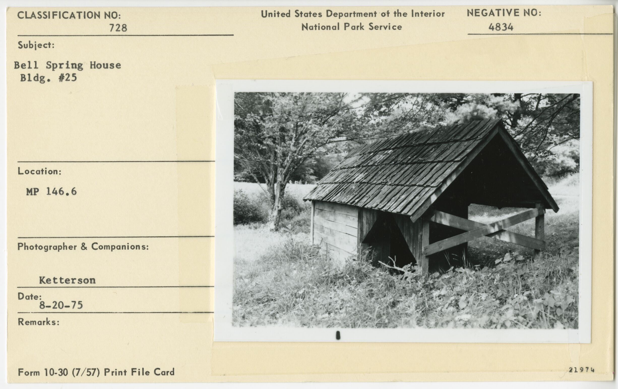 Bell Spring House, Bldg. #25