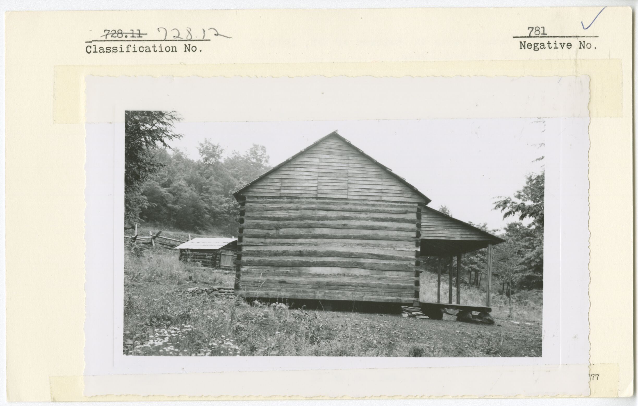 North Elevation showing Chicken house to the left of Ramsey Cabin