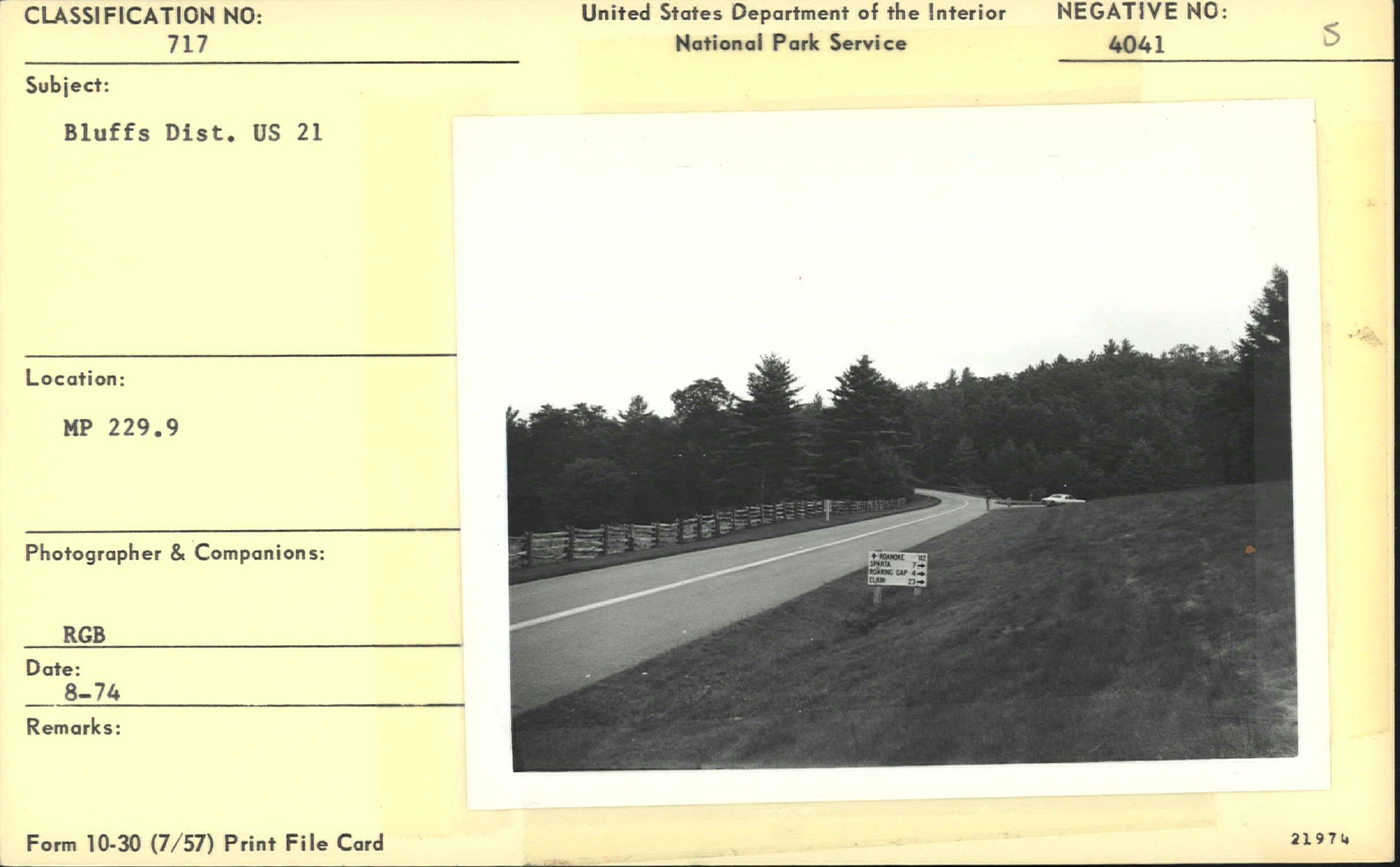 US 21 through Bluffs District