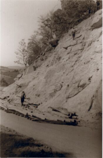 Sealing rocky slopes opposite balanced rock