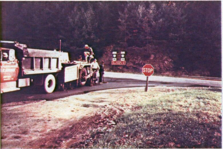 Overlay paving at park entrance
