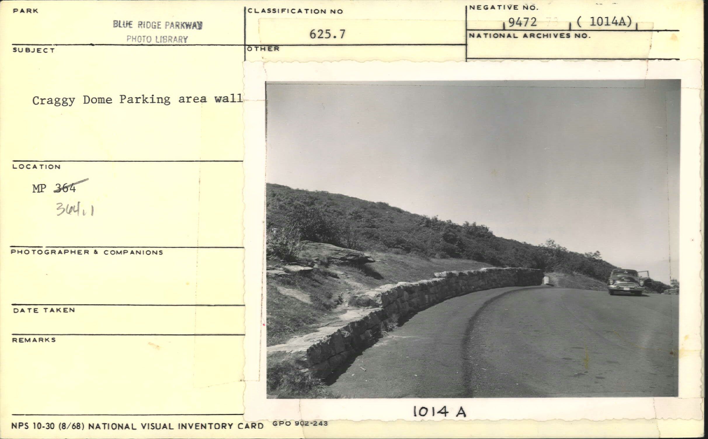 Craggy Dome Parking Area wall