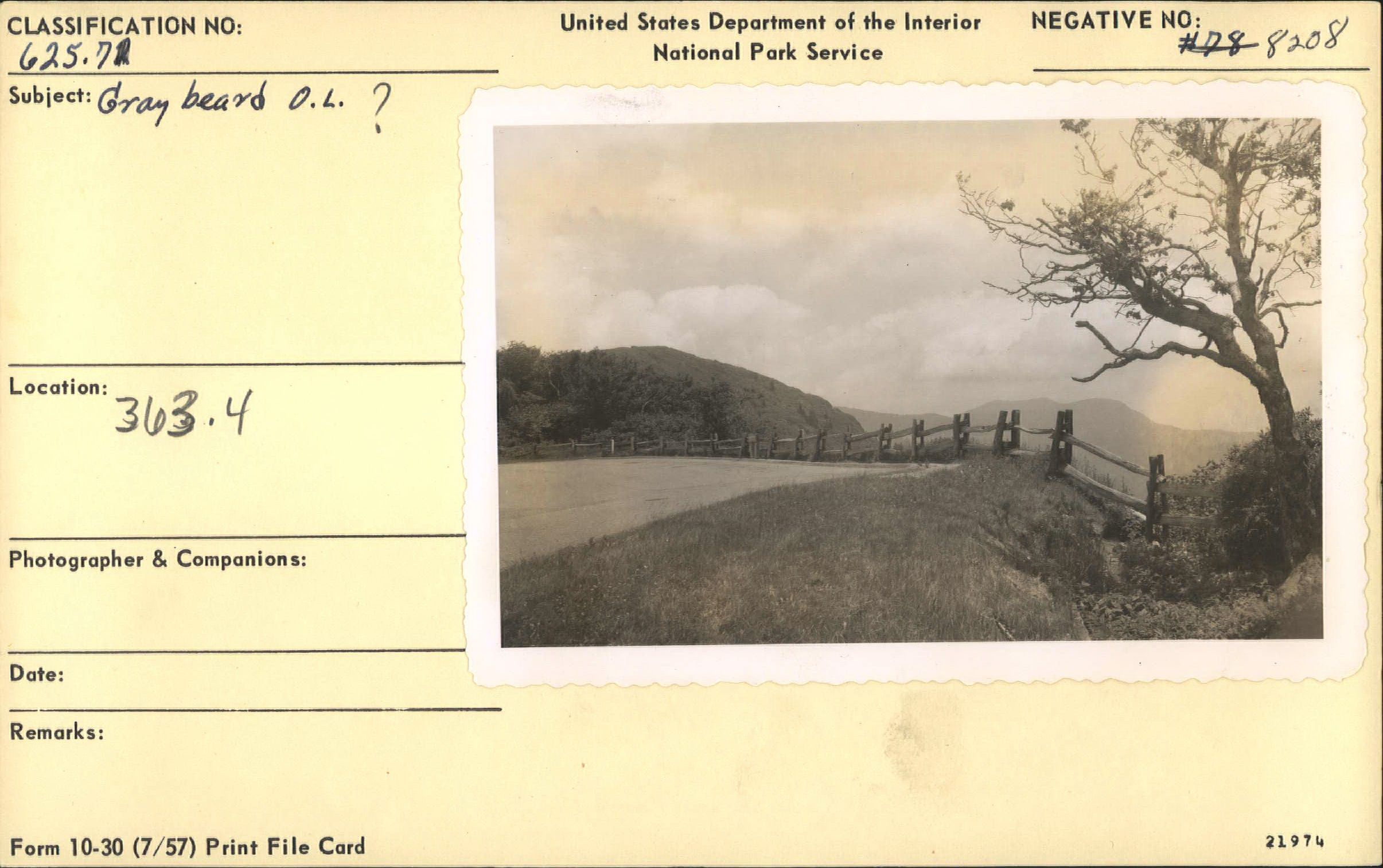 Graybeard Mountain Parking Overlook