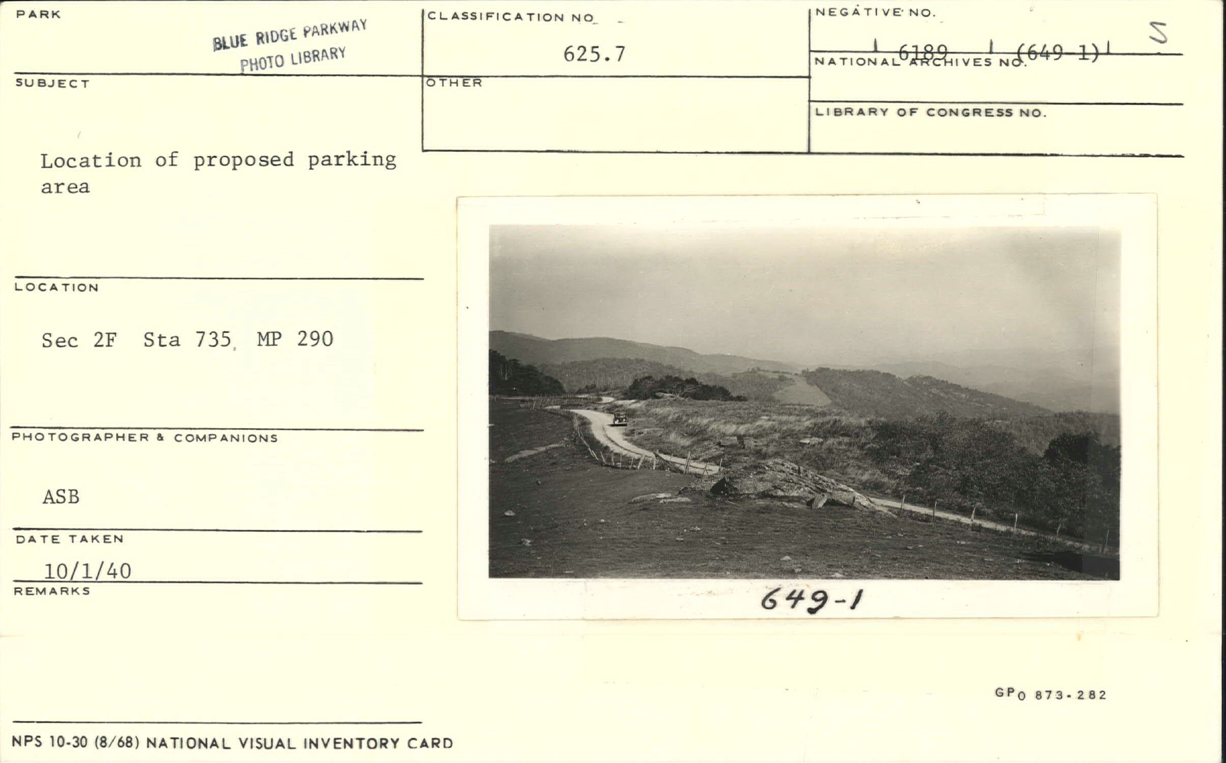 Location of proposed Thunder Hill Parking Area