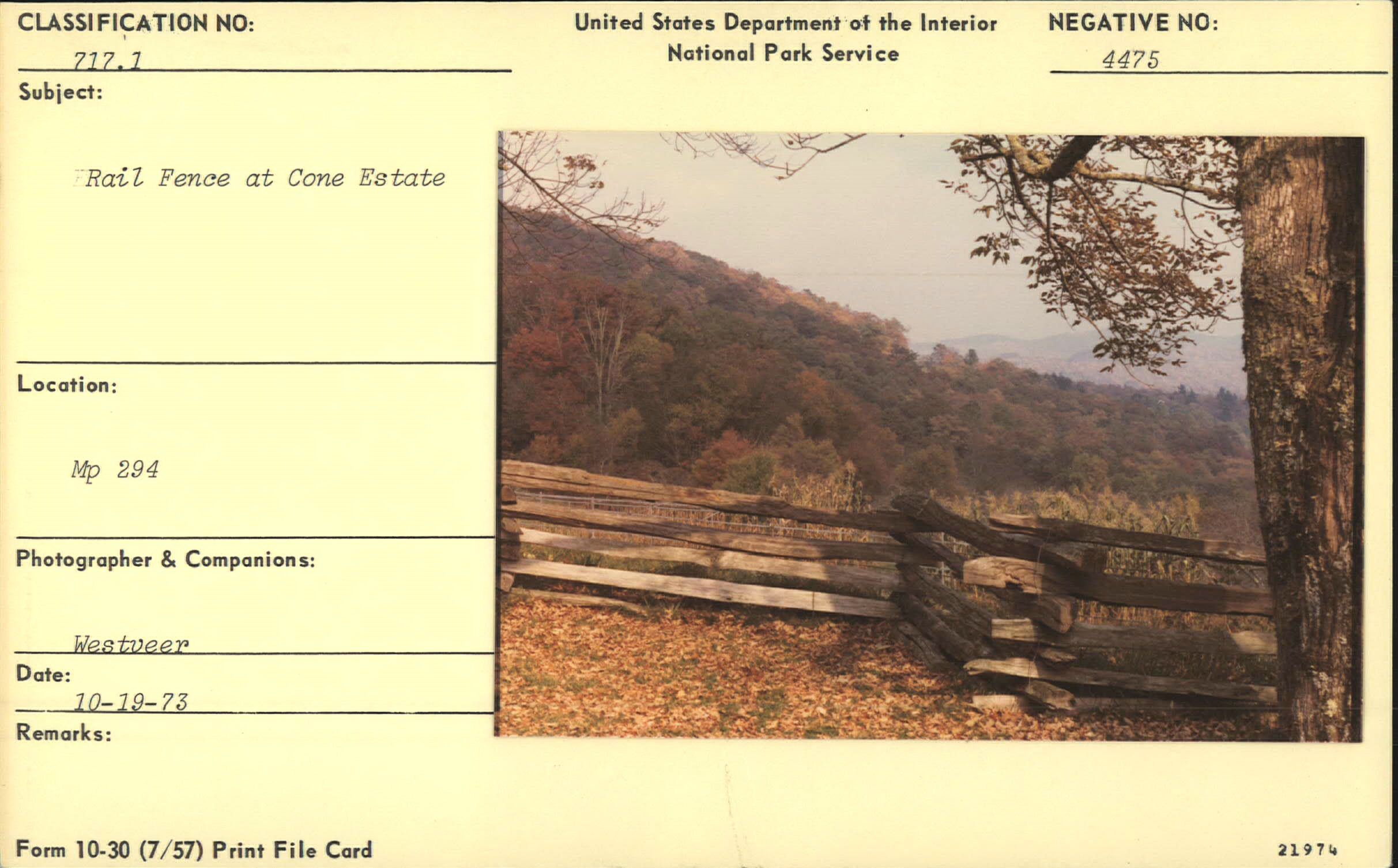 Rail fence at Cone Estate