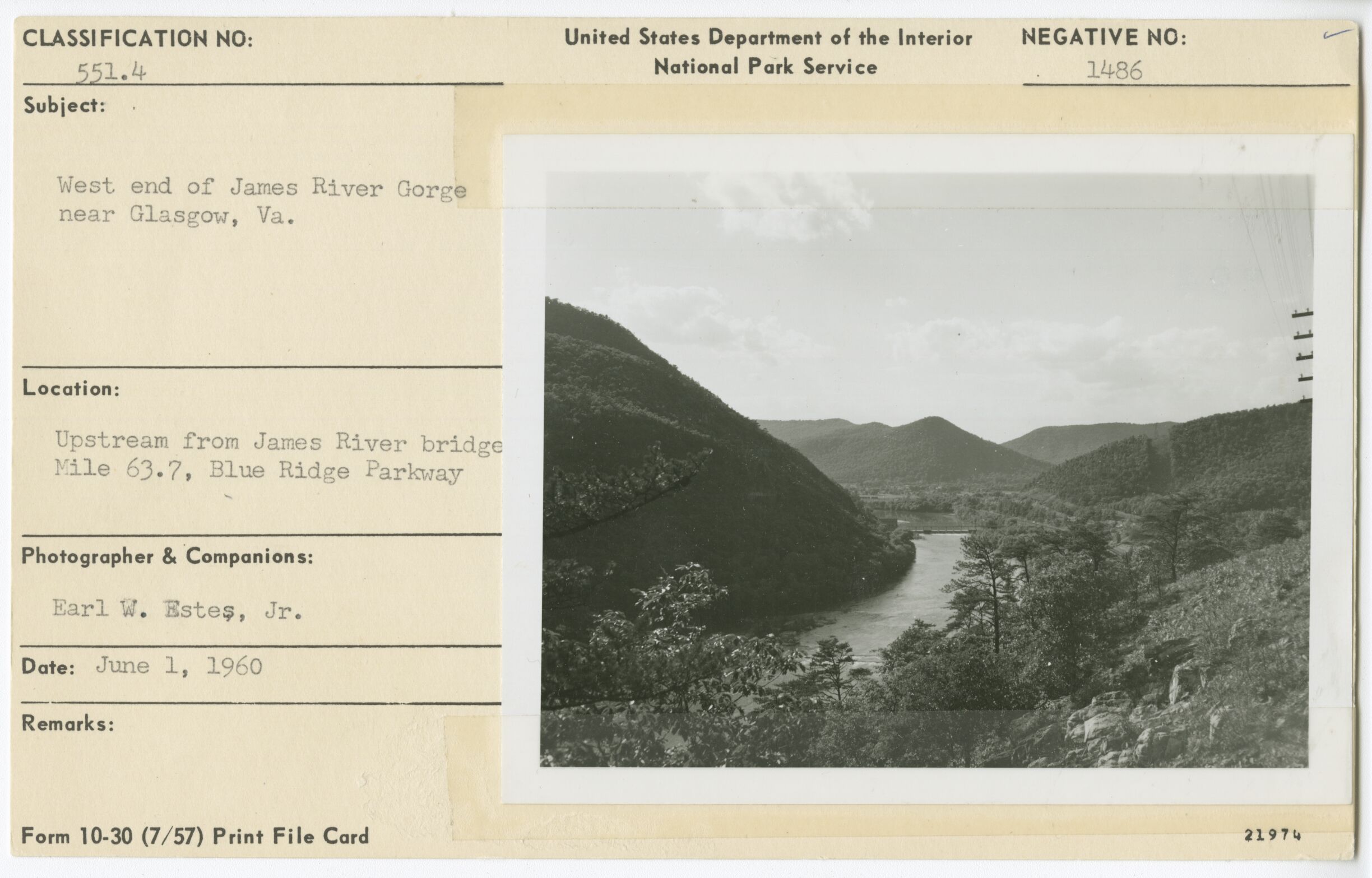 West end of James River Gorge near Glasgow, VA