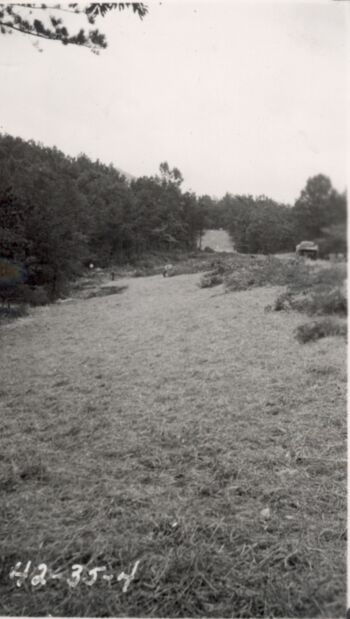 Station 501, mulching fill slope after seeding