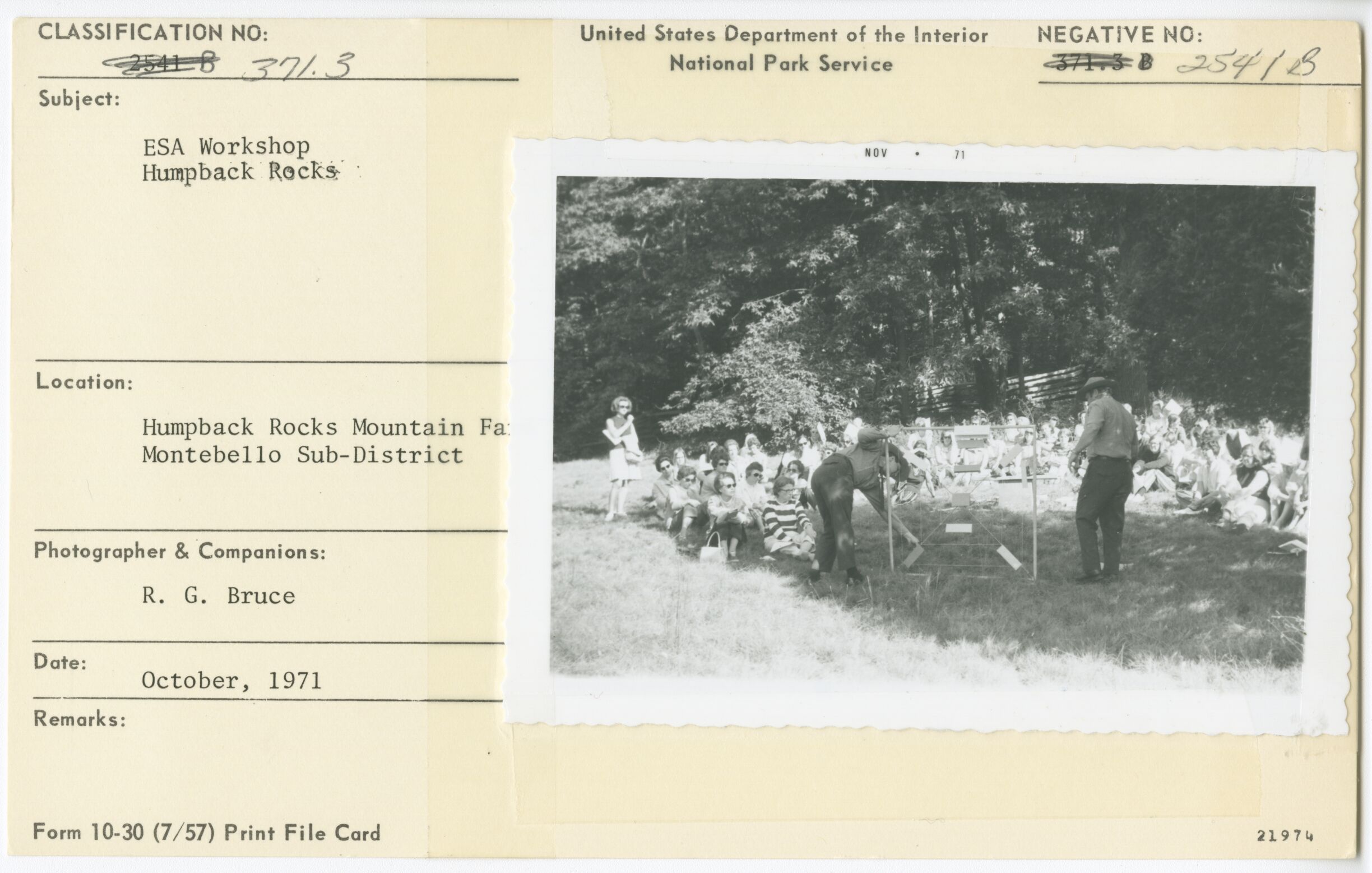 ESA Workshop at Humpback Rocks