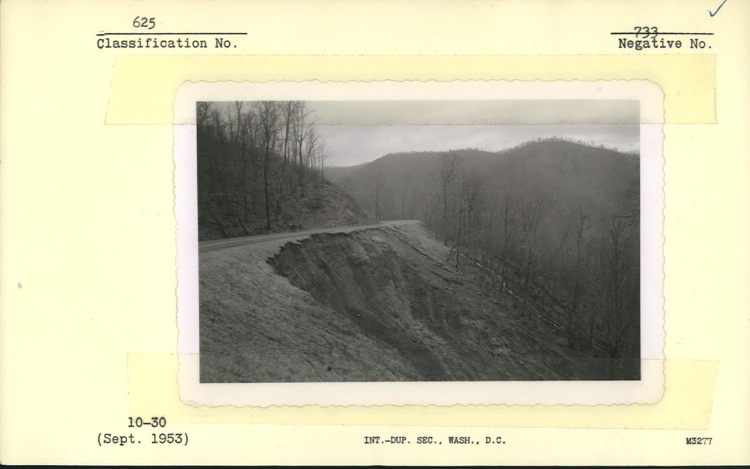 Storm damage from a slide on the Parkway