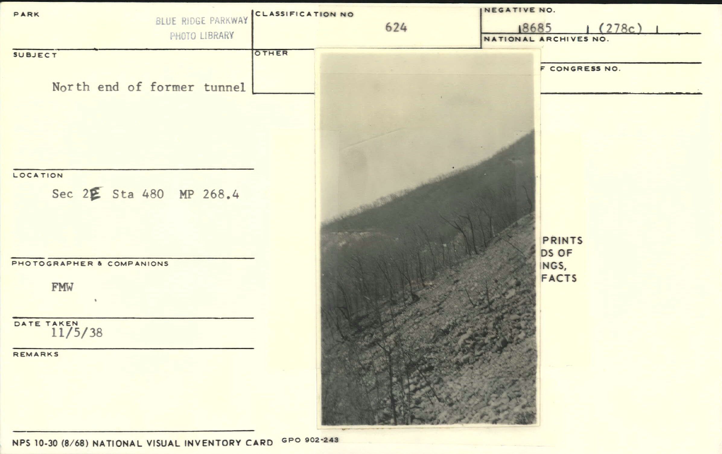 North end of former tunnel