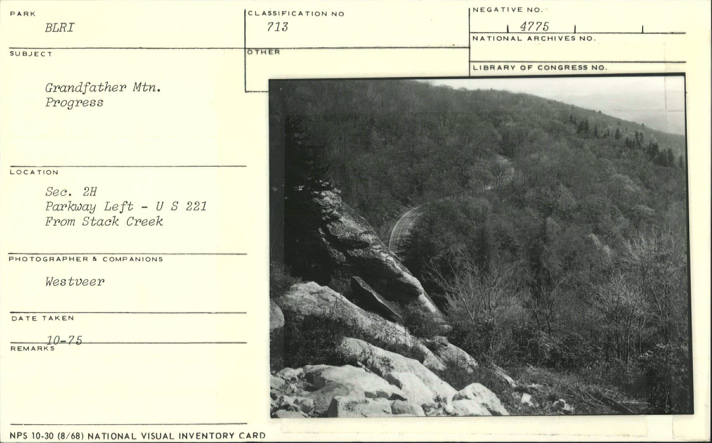 View of Grandfather Mountain connector progress from Stack Creek