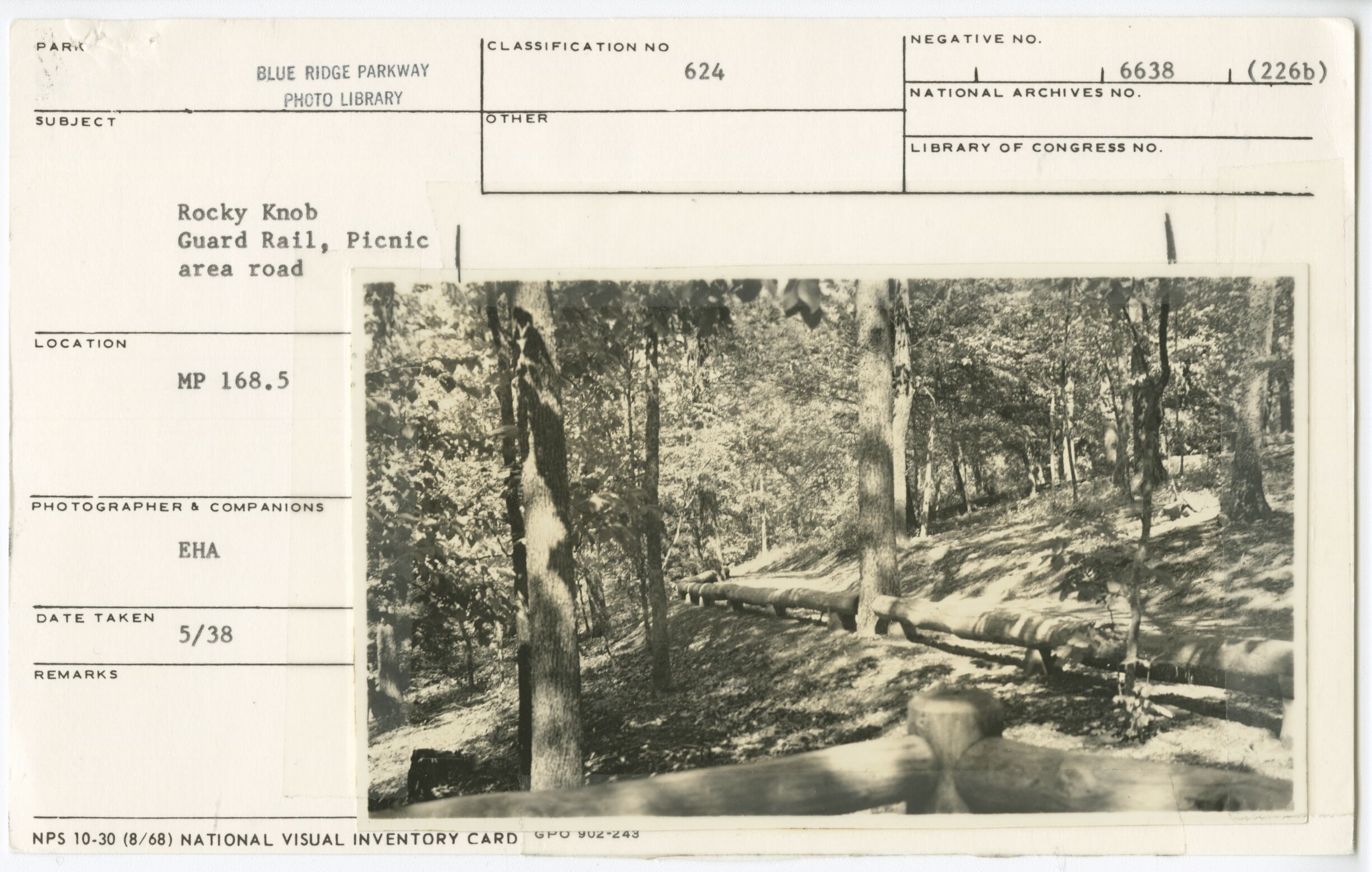 Rocky Knob Guard Rail, Picnic area road