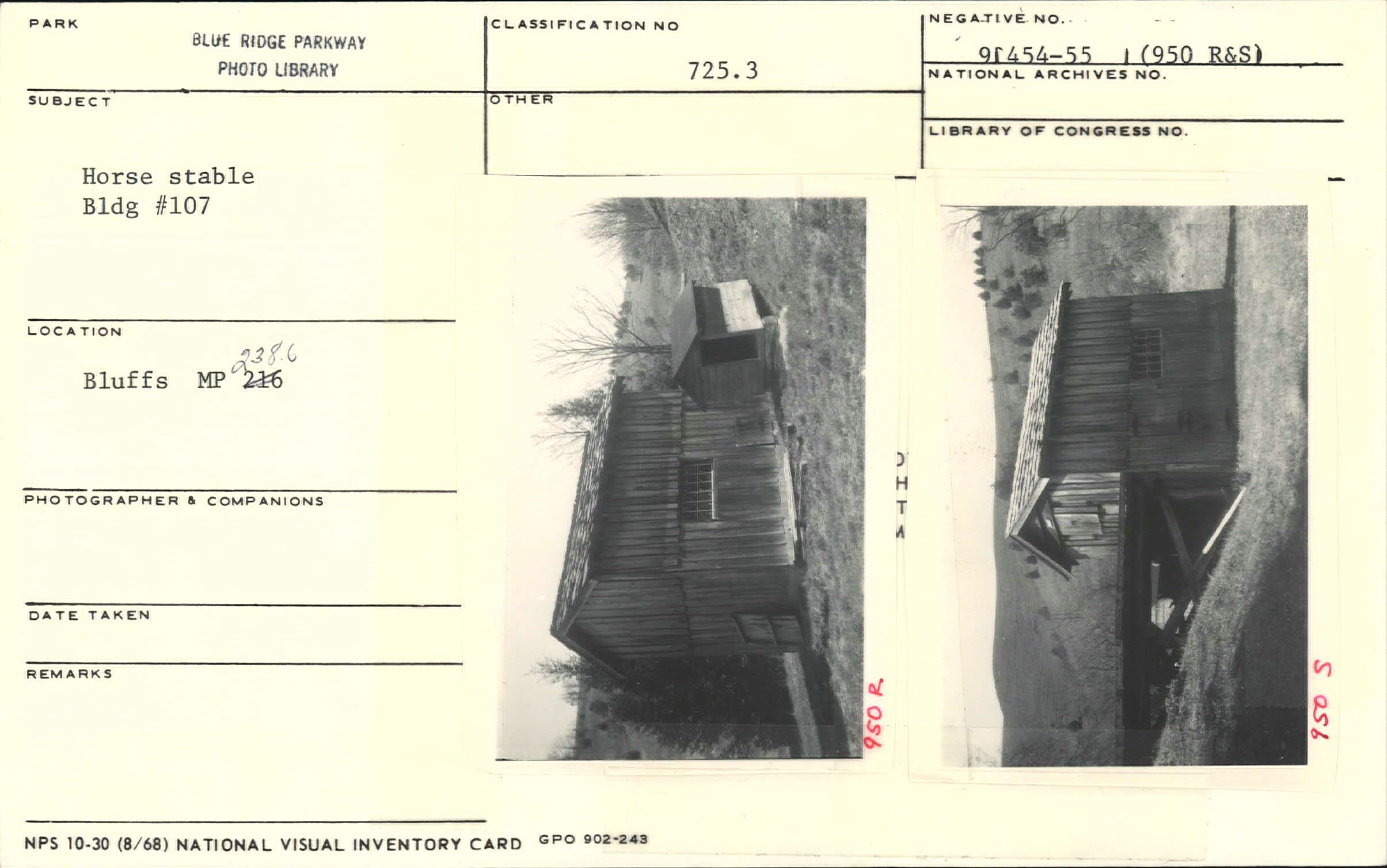 Horse stables, Bldg. #107