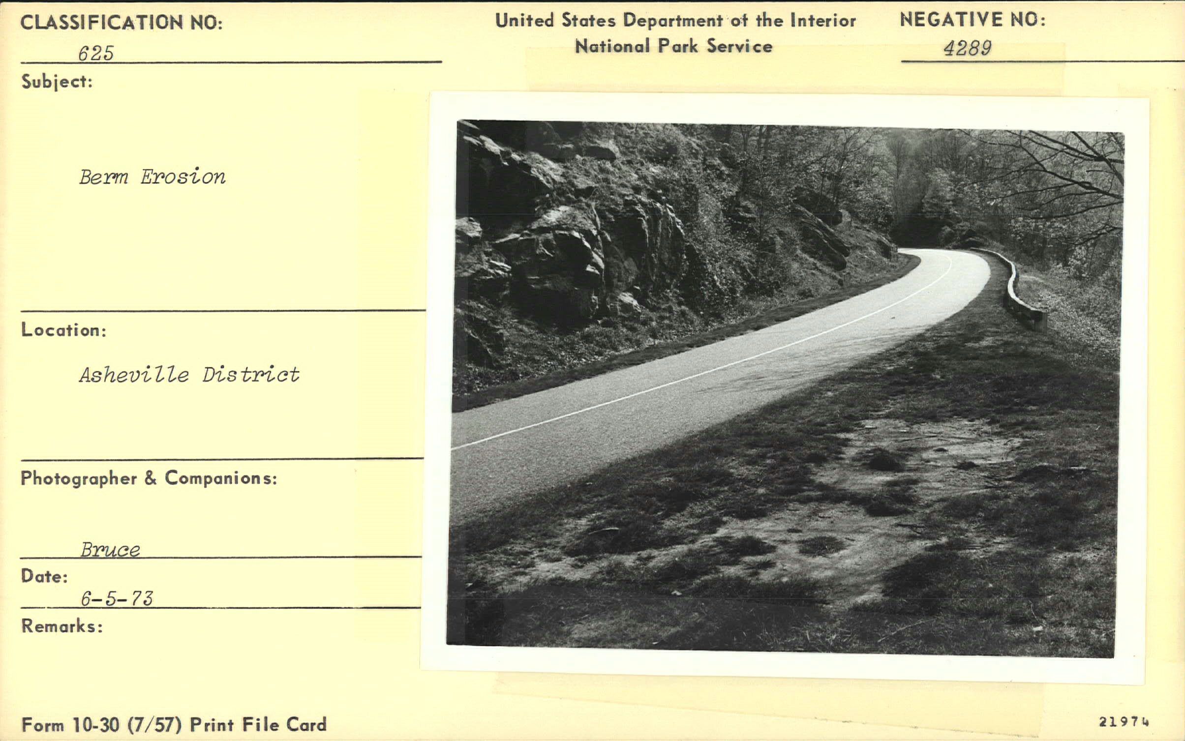 Berm erosion along Parkway