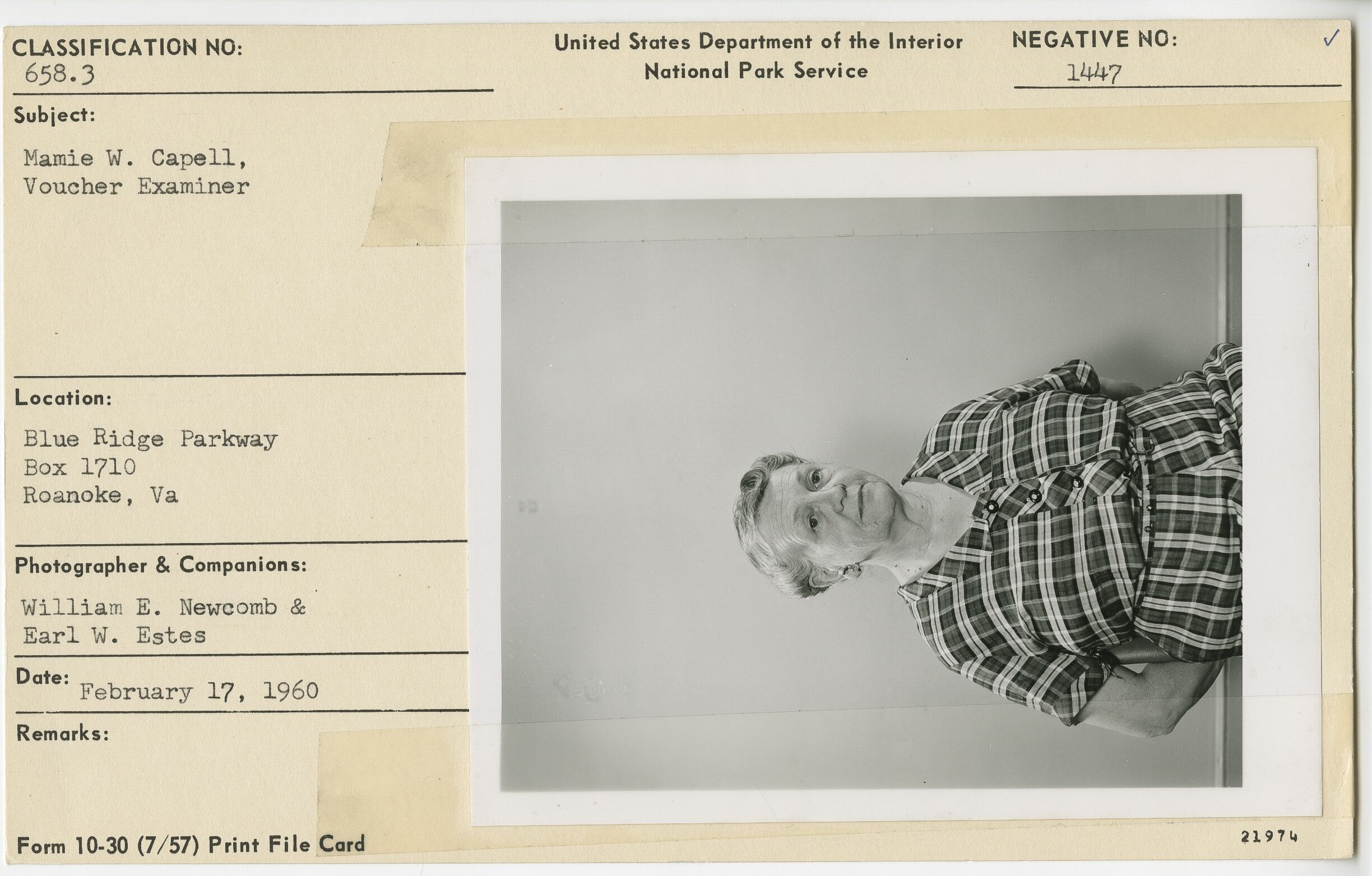 Mamie W. Capell, Voucher Examiner