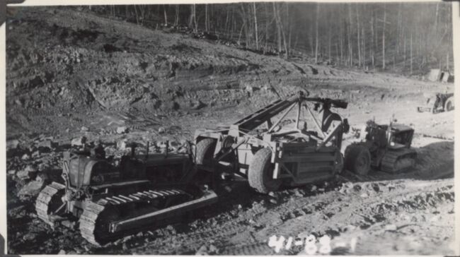 Center line Station 111+50, carry wall loading with the help of pusher