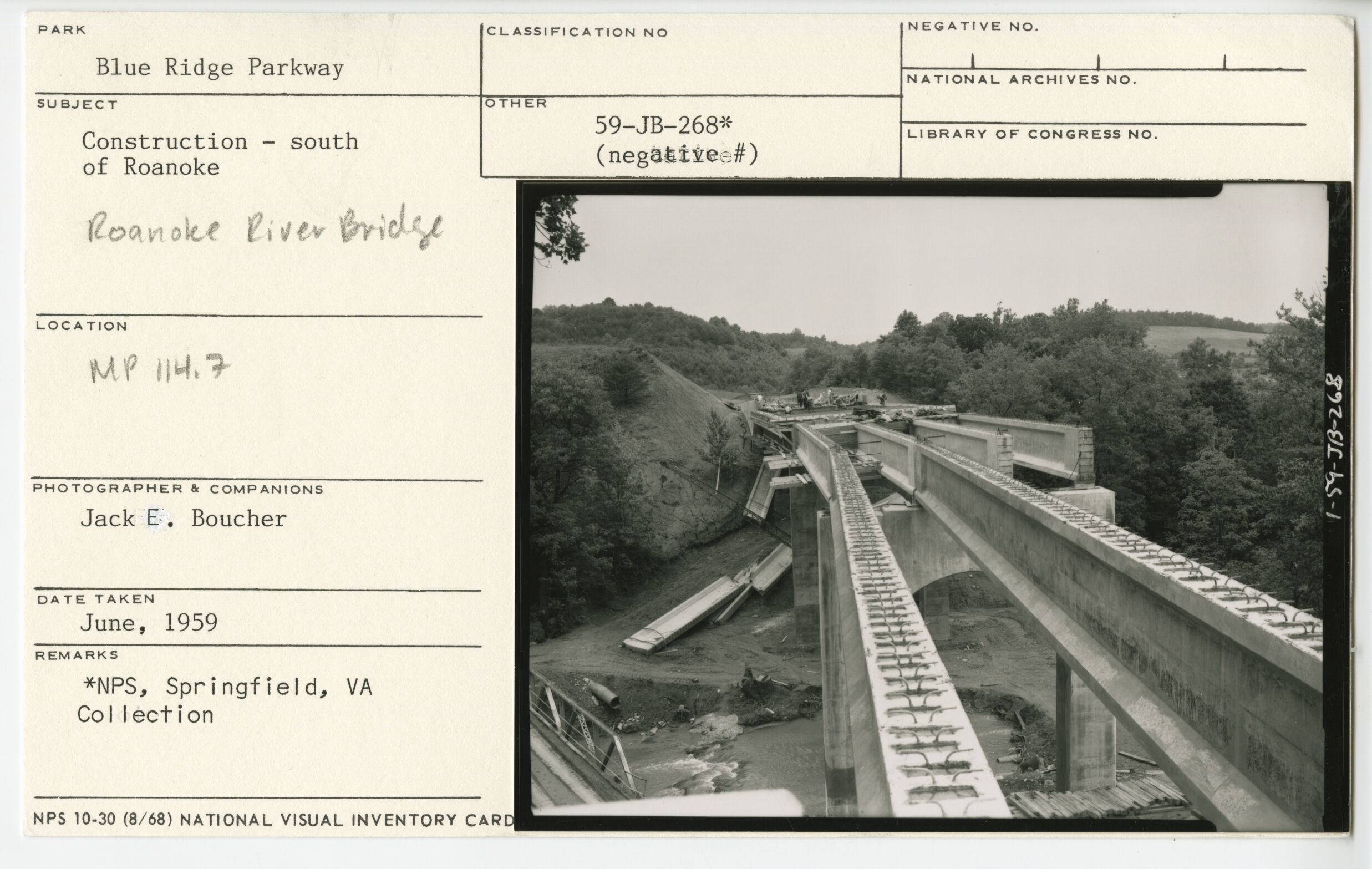 Construction of Roanoke River Bridge - south of Roanoke