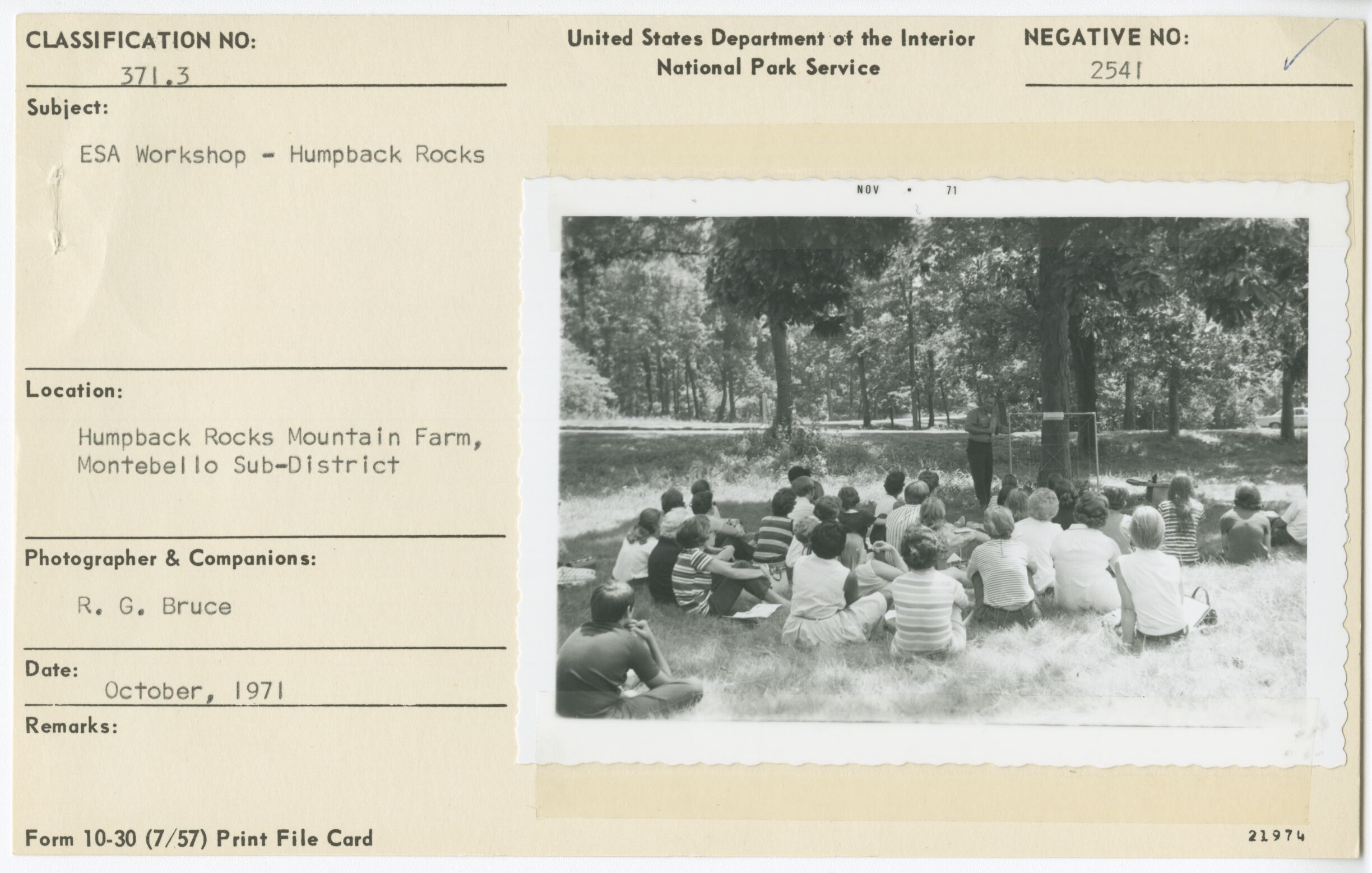 ESA Workshop at Humpback Rocks