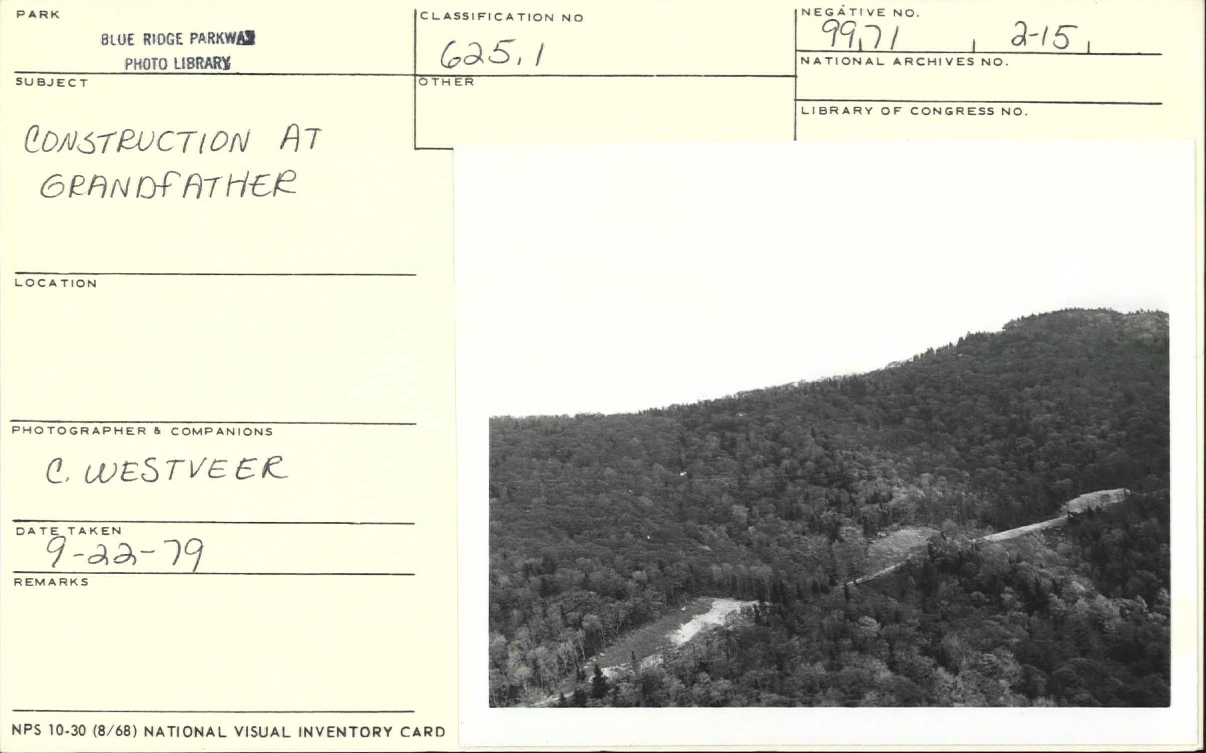 Aerial view of construction around Grandfather Mountain