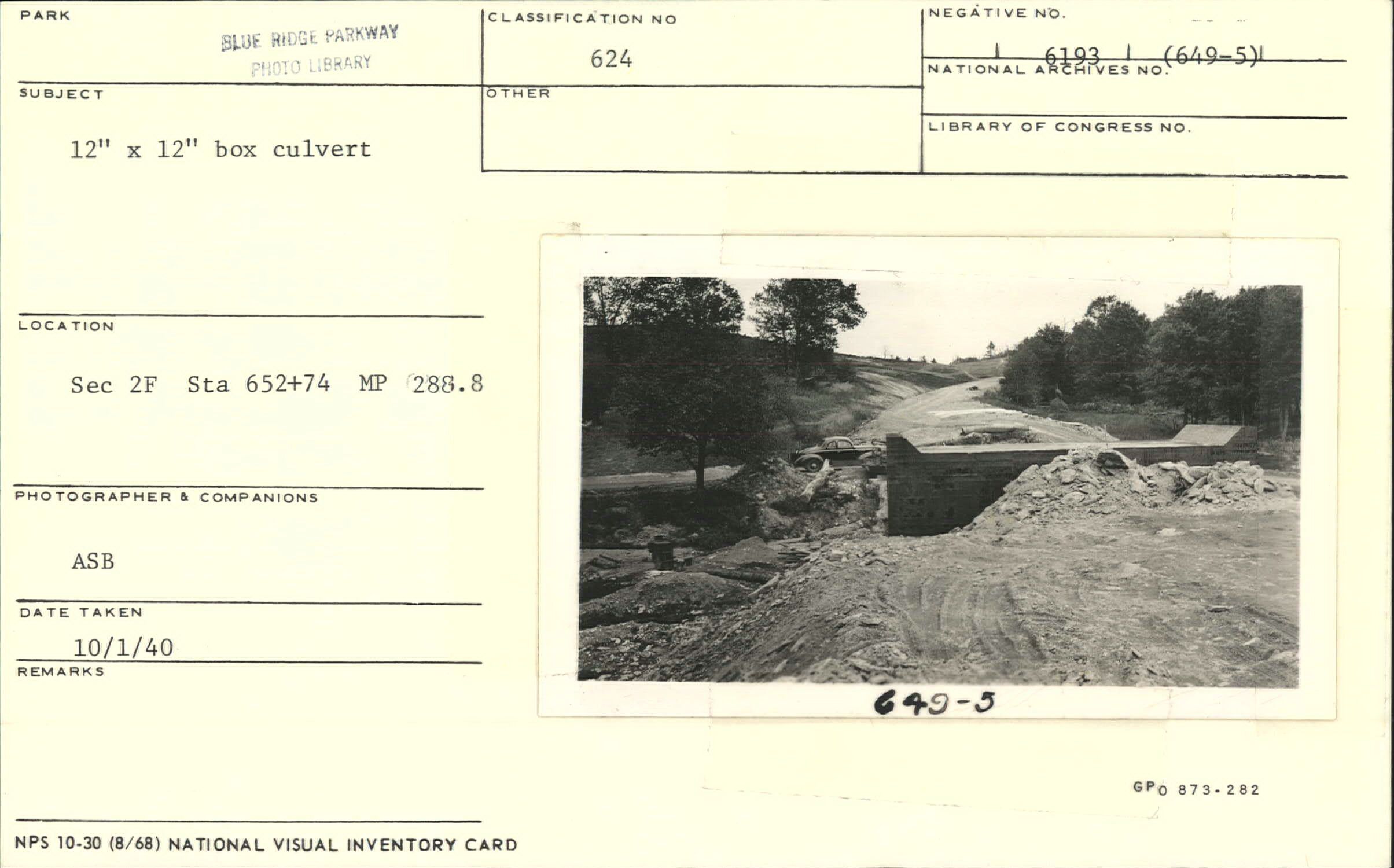 12' x 12' box culvert